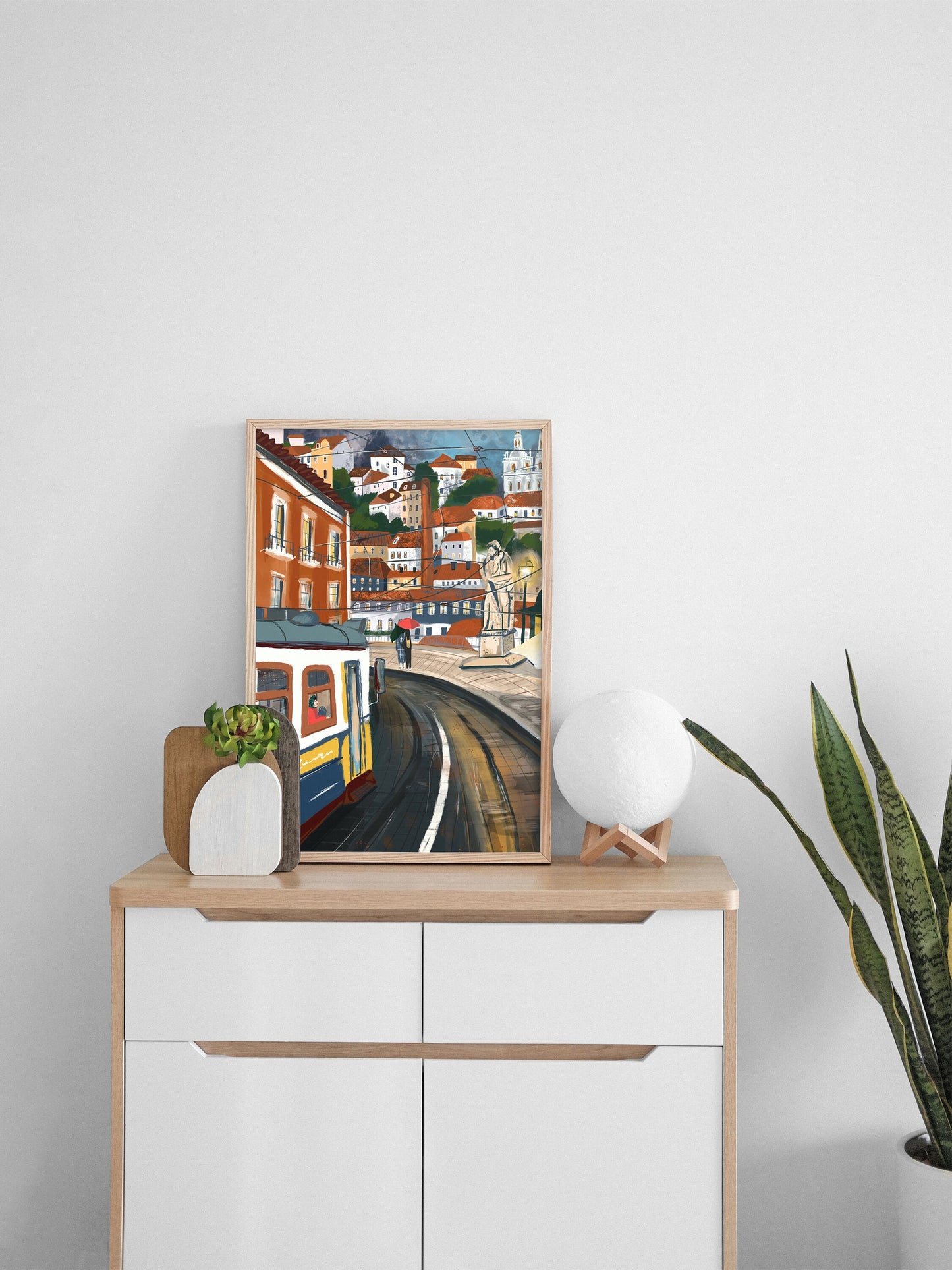 Lisbon Tram Print: Portugal Cityscape Wall Art
