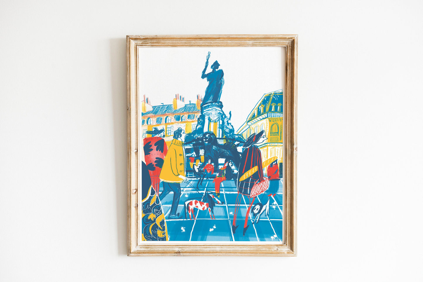 Paris Print: Place de Republique Illustrated Art Poster