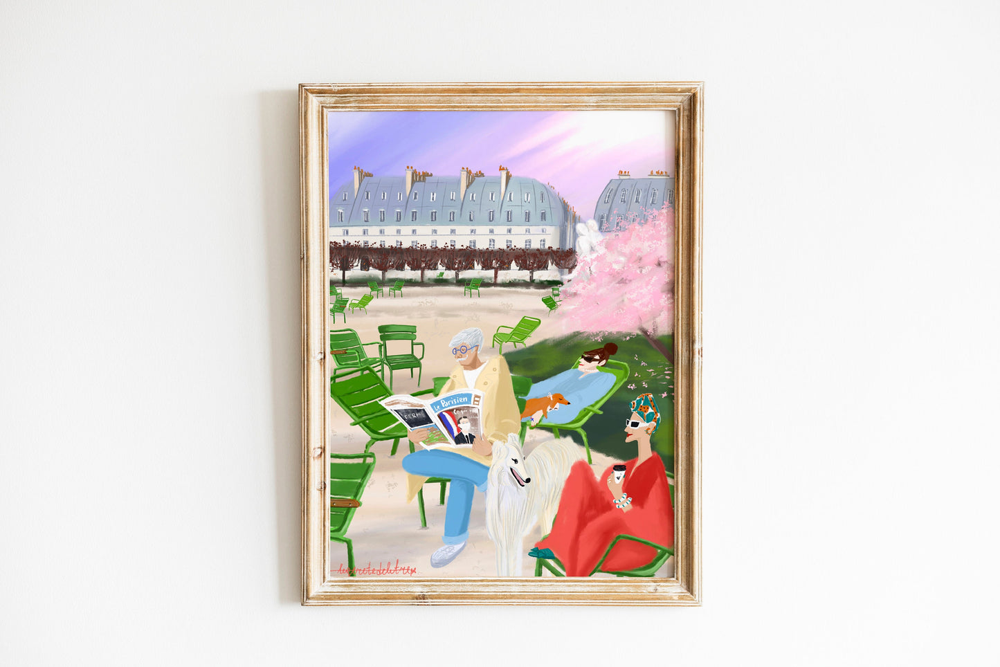 Jardin Tuileries Poster: Parisian Lifestyle Art Print