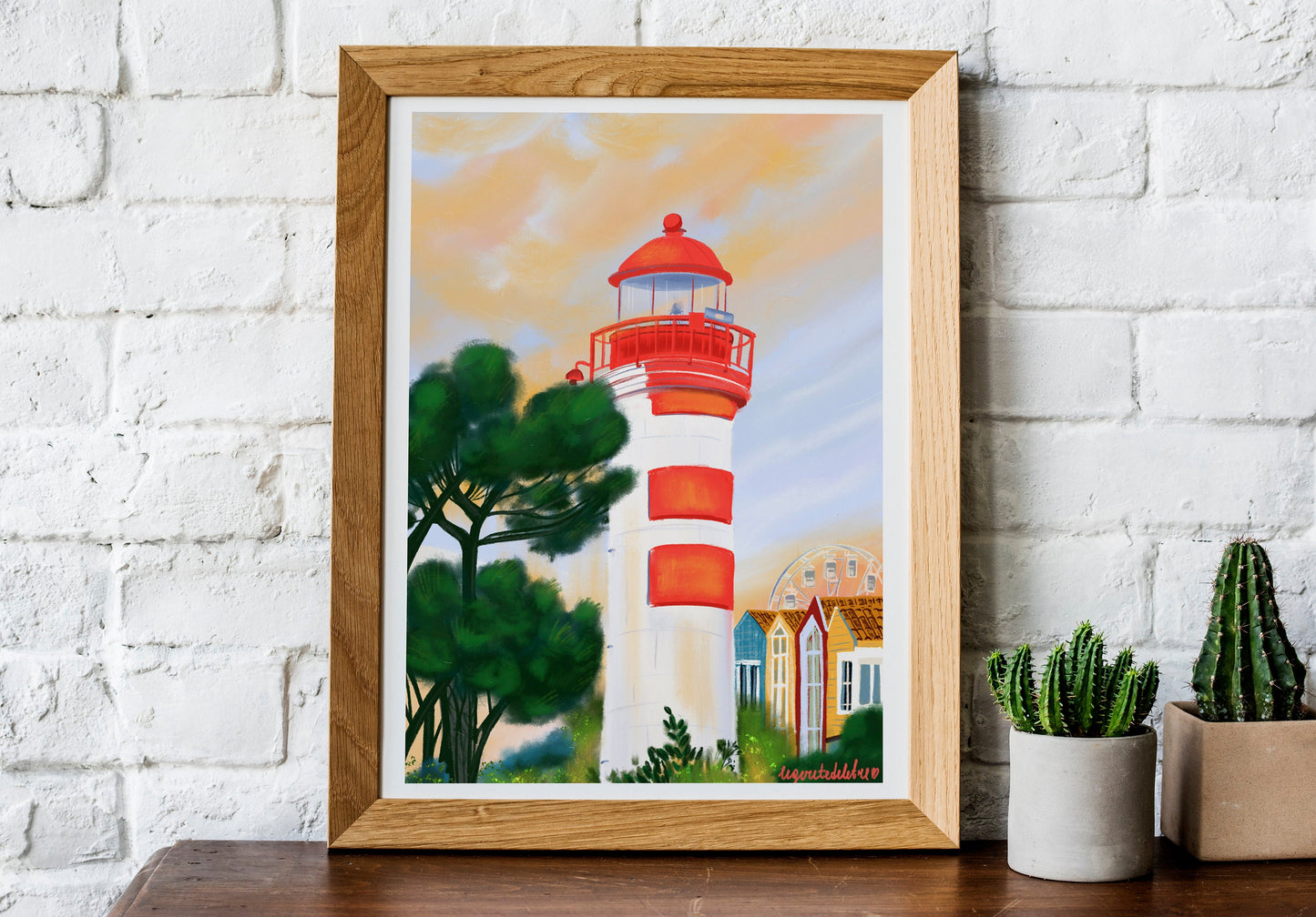 La Rochelle Lighthouse Print: France Travel Poster, Coastal Wall Art
