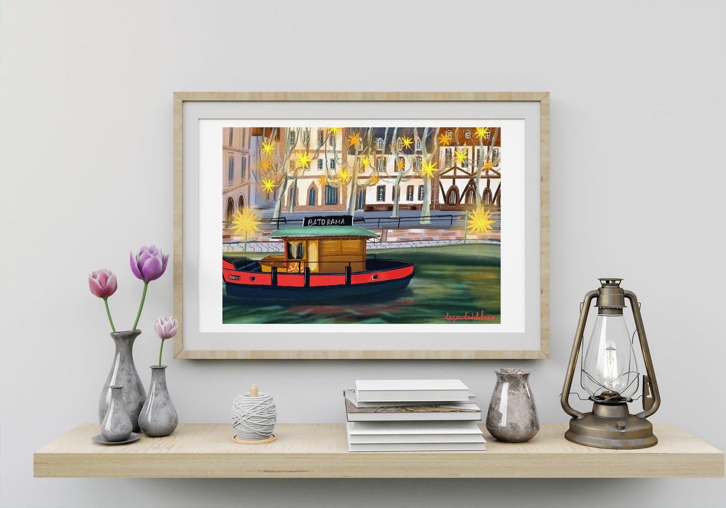 Strasbourg France Boat Print: Nautical Wall Art