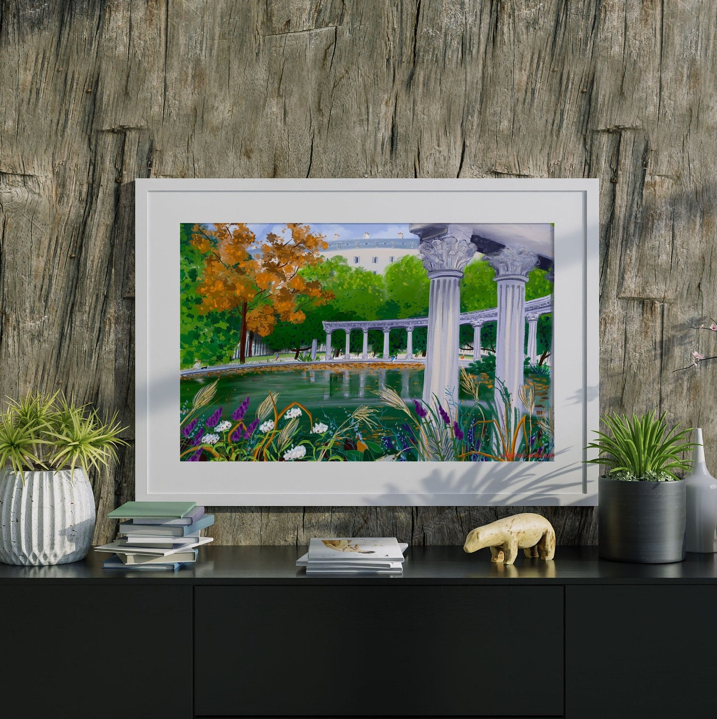 Parc Monceau Paris Art Print: Parisian Park Illustration