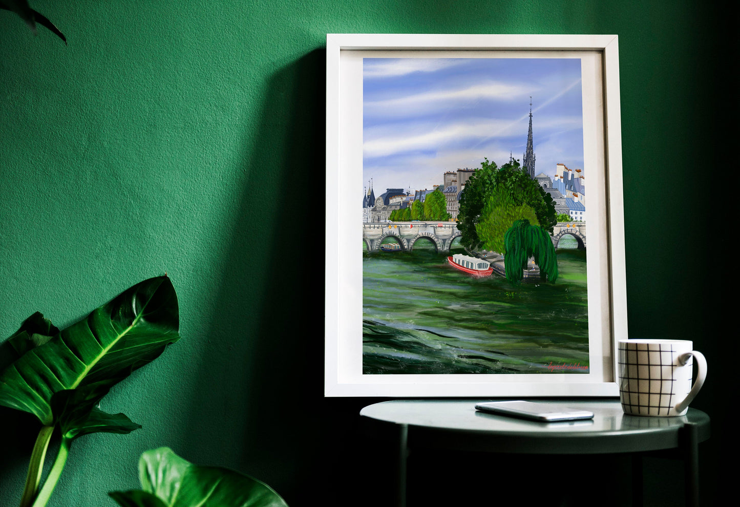 Île de la Cité Paris Art Poster: Seine River View