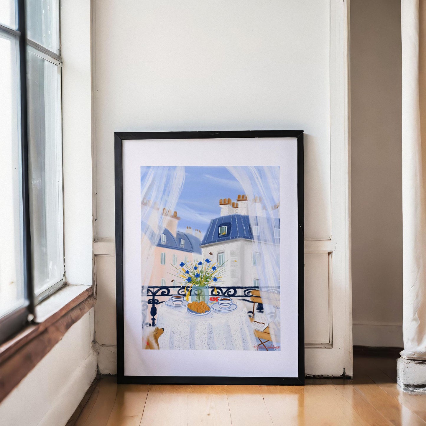 Paris Kitchen Wall Art-French Breakfast Decor Print
