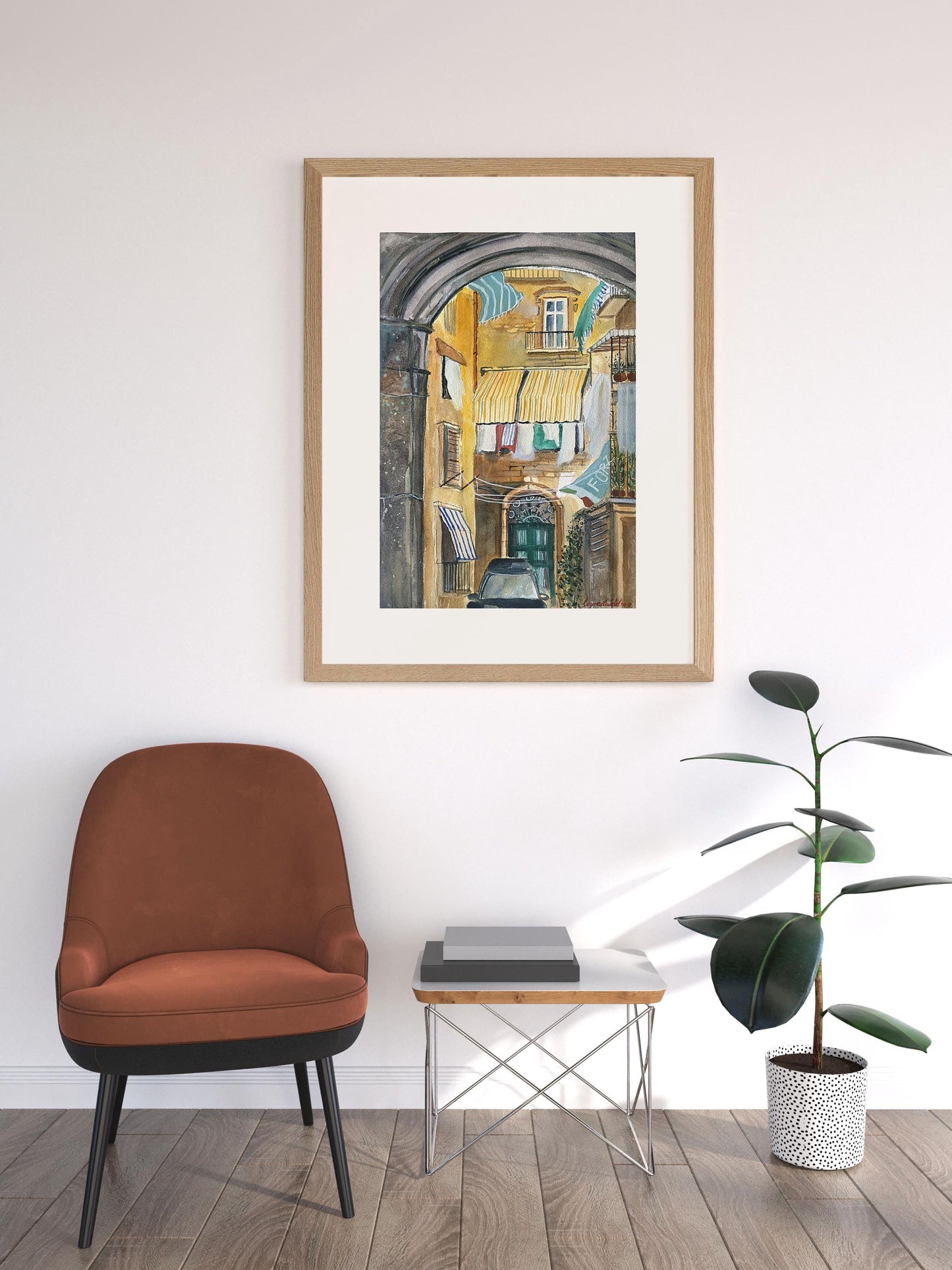 Naples Original Watercolor Painting | Naples Italy original artwork
