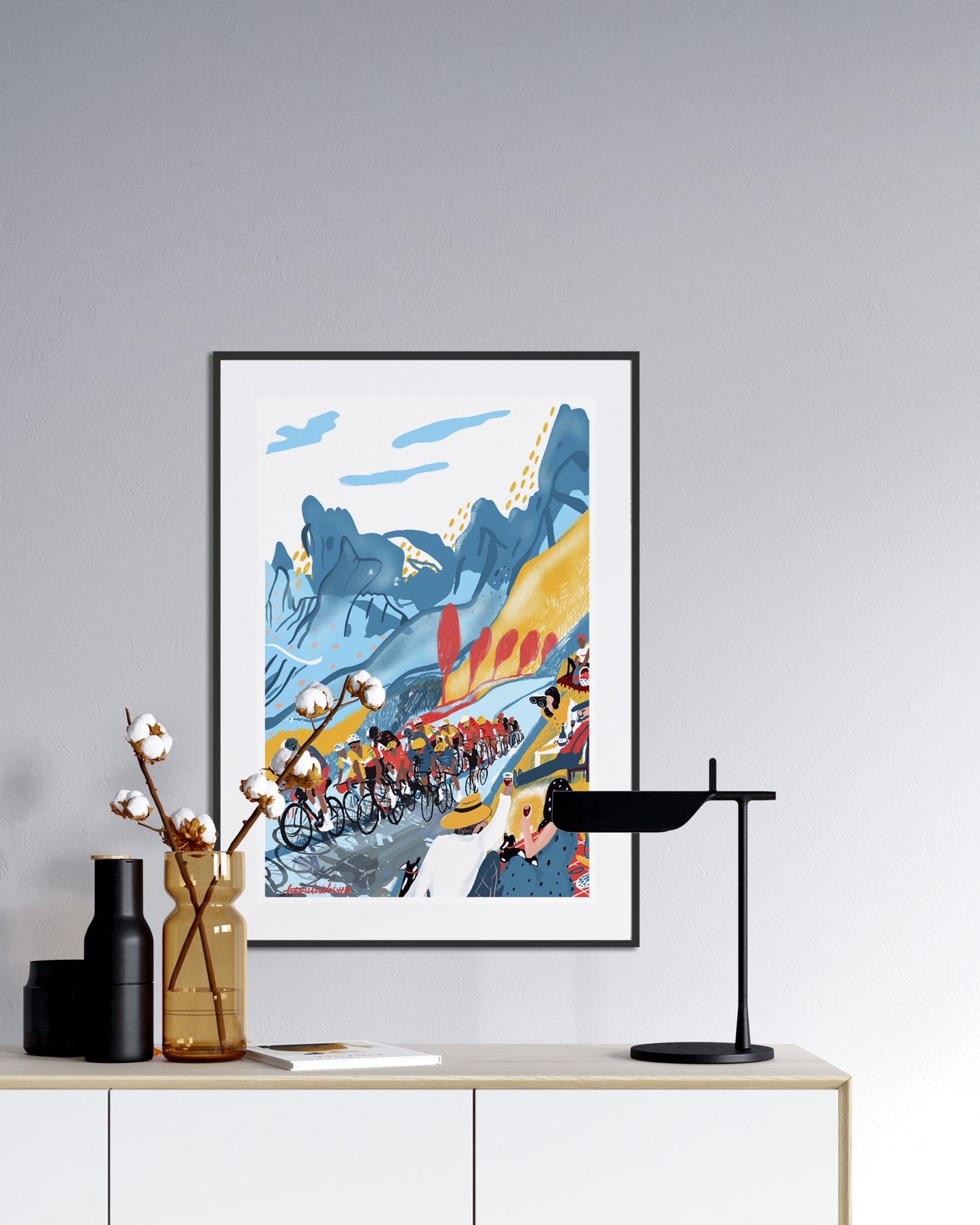 Inspired by Tour de France illustrated art poster.