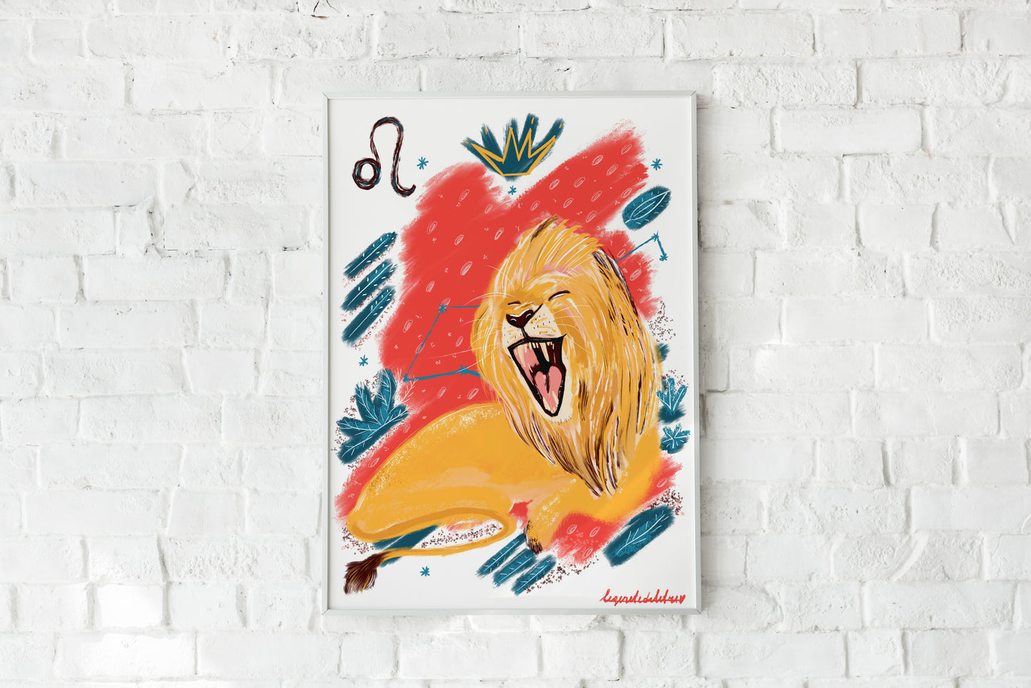 Leo Zodiac Sign Art Print