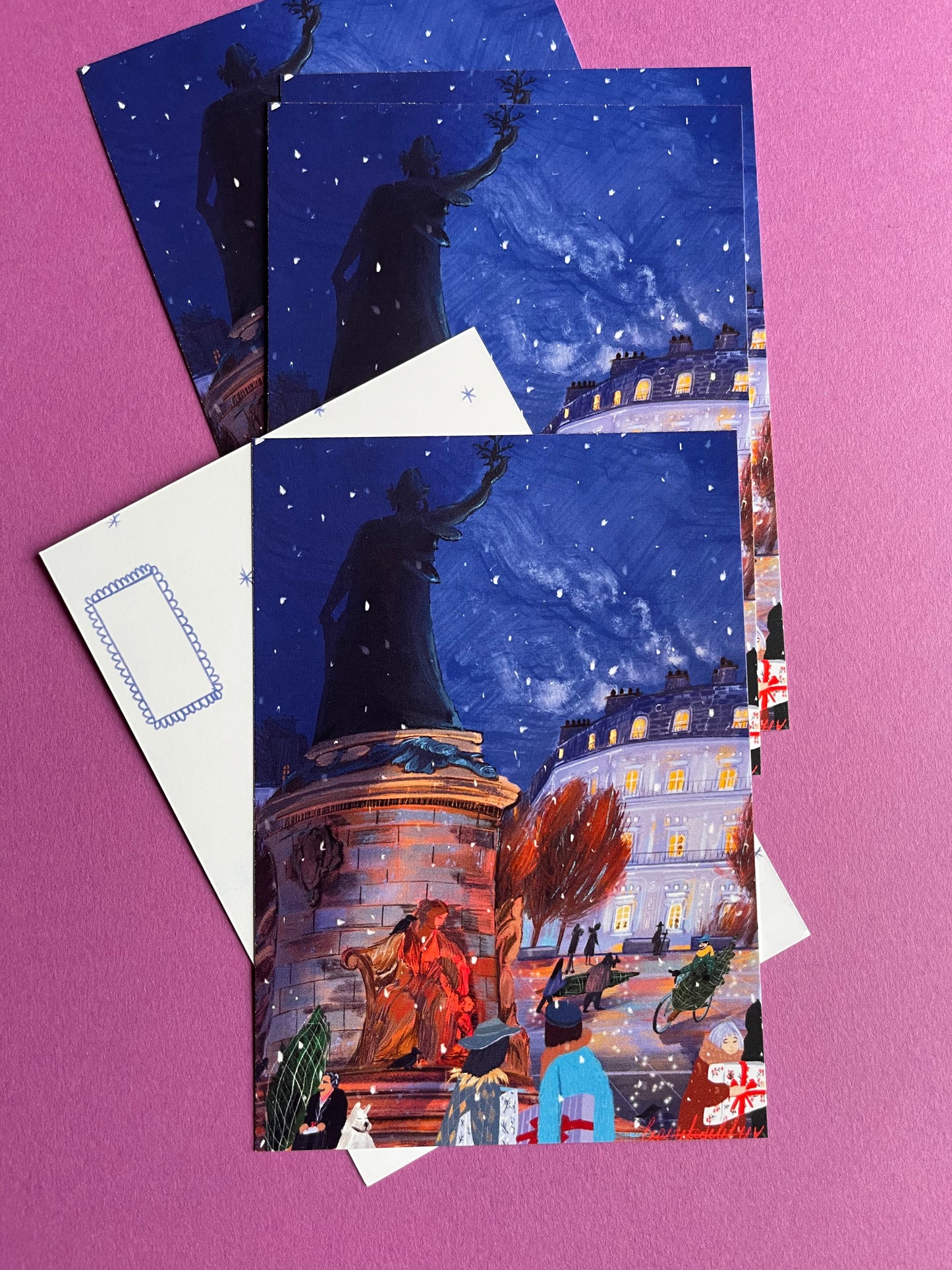 Set of Christmas postcards |Christmas postcards from Paris |New year Postcards set|Pack of Christmas postcards