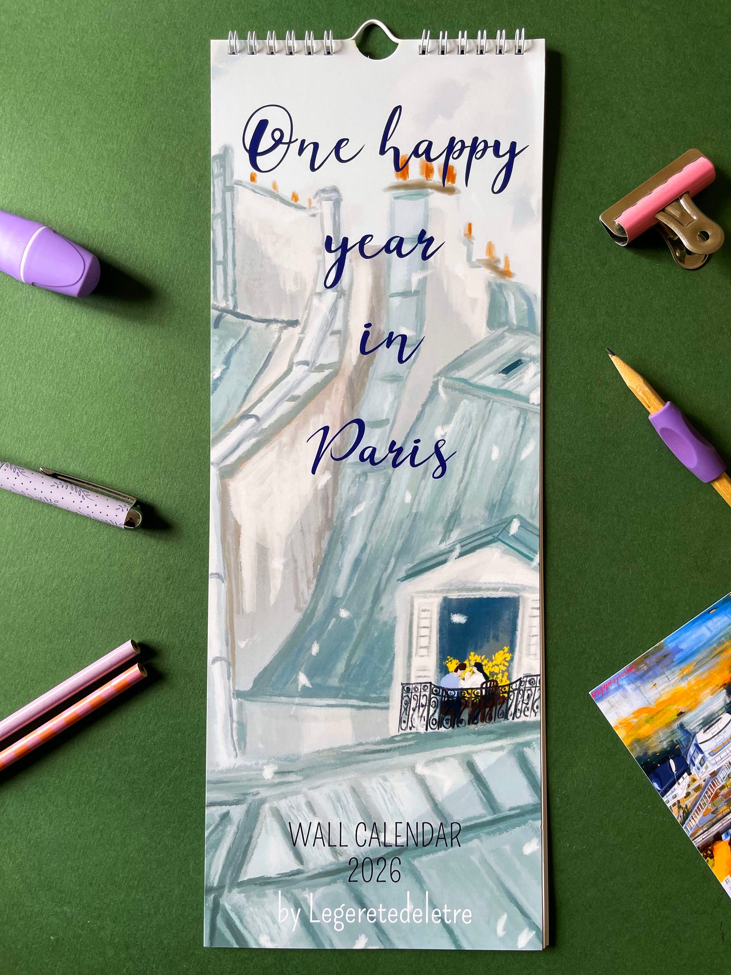 wall calendar 2026 -One Happy Year in Paris