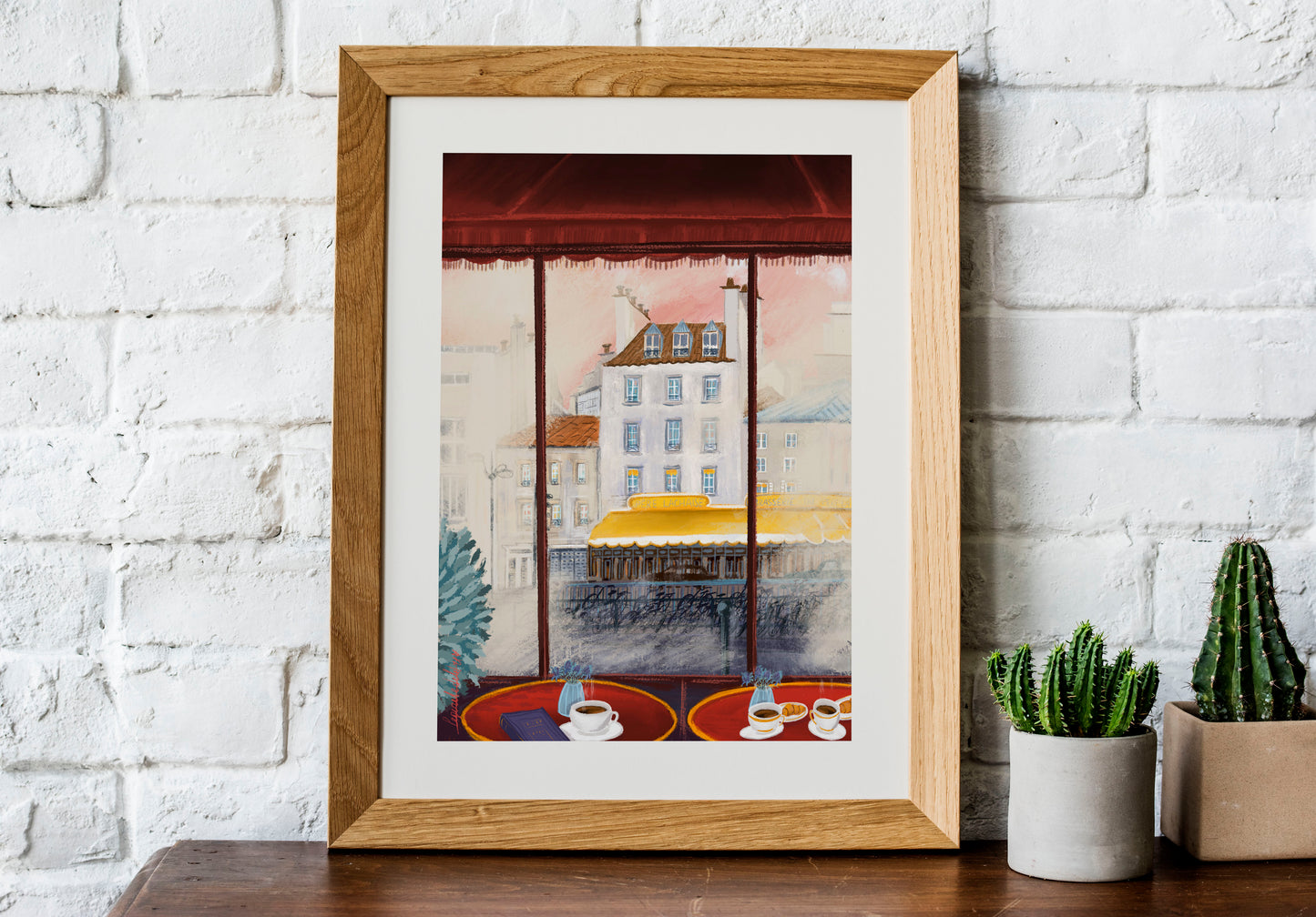 Parisian Cafe Art Print: Cozy Coffee Scene
