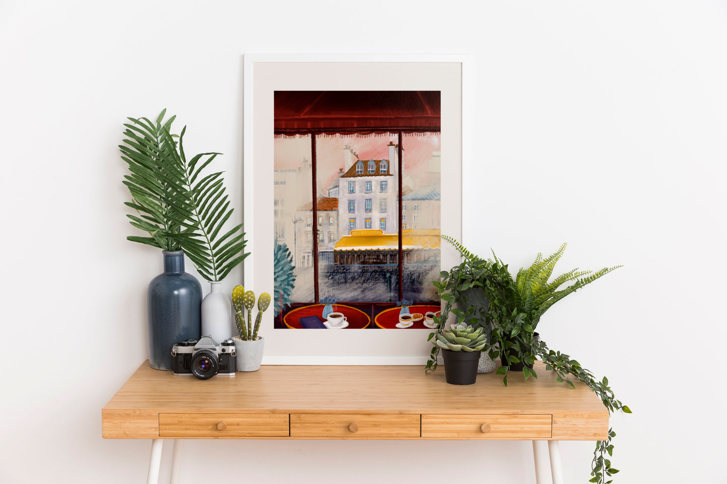 Parisian Cafe Art Print: Cozy Coffee Scene