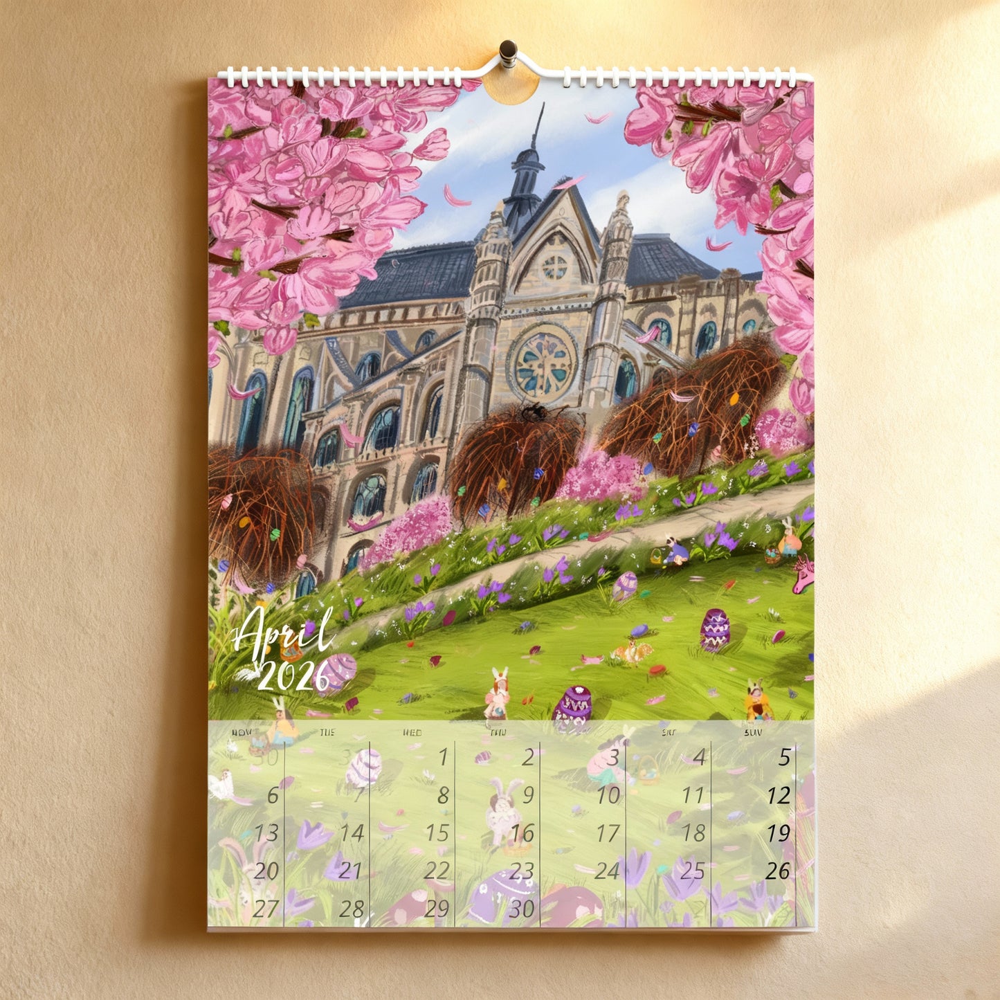 2026 Paris Travel: Wall Calendar,Monthly Calendar,Stationery, Gift for Paris lover, Illustrated 12 Month Calendar, Travel Gift, Wall Decor