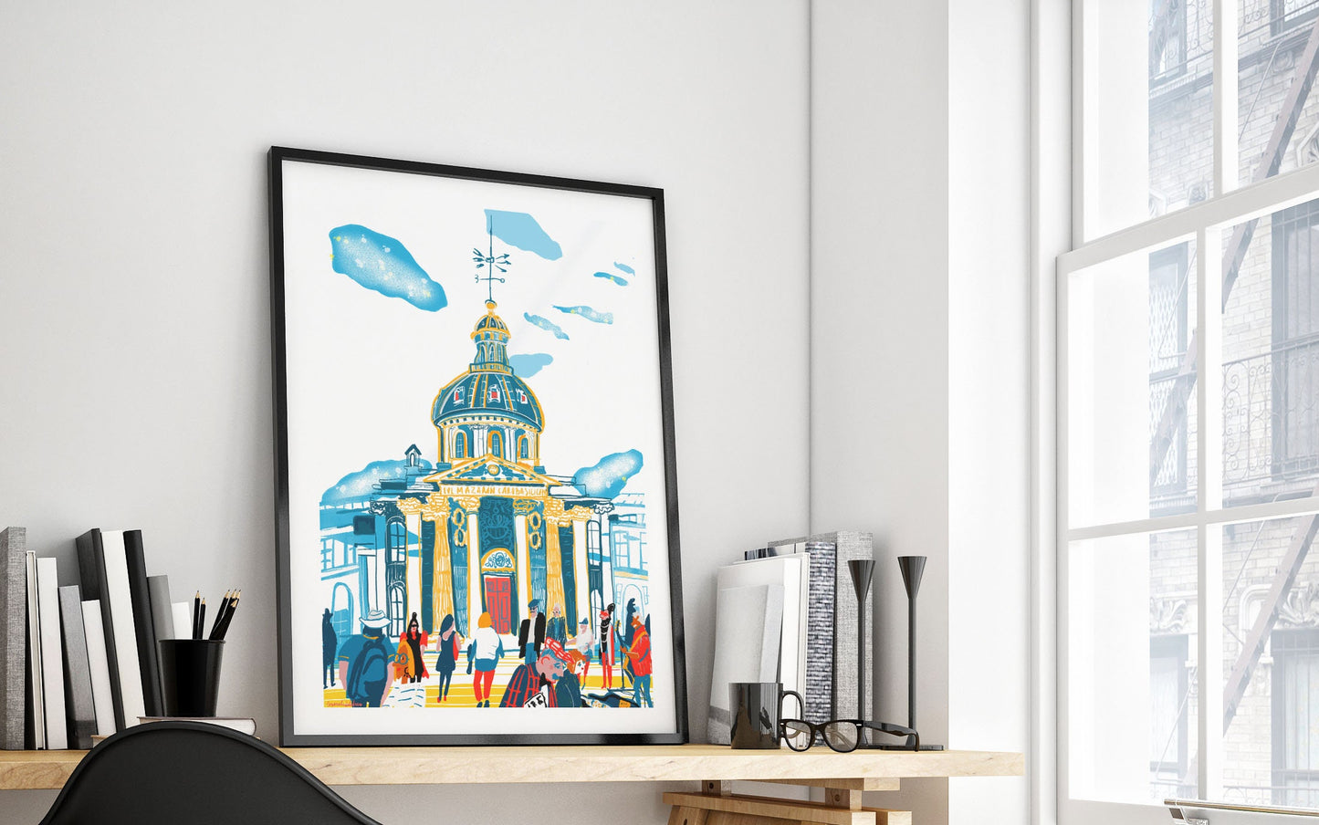 Paris 6th District Art Print: Illustrated French Landscape Poster