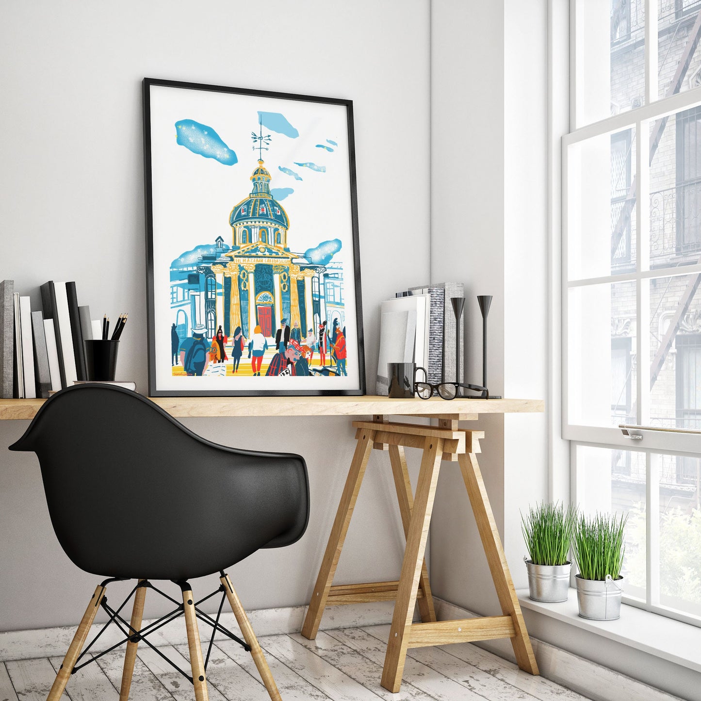 Paris 6th District Art Print: Illustrated French Landscape Poster