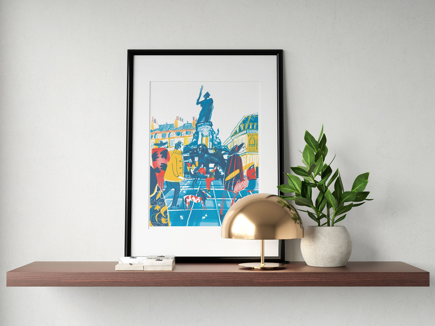 Paris Print: Place de Republique Illustrated Art Poster