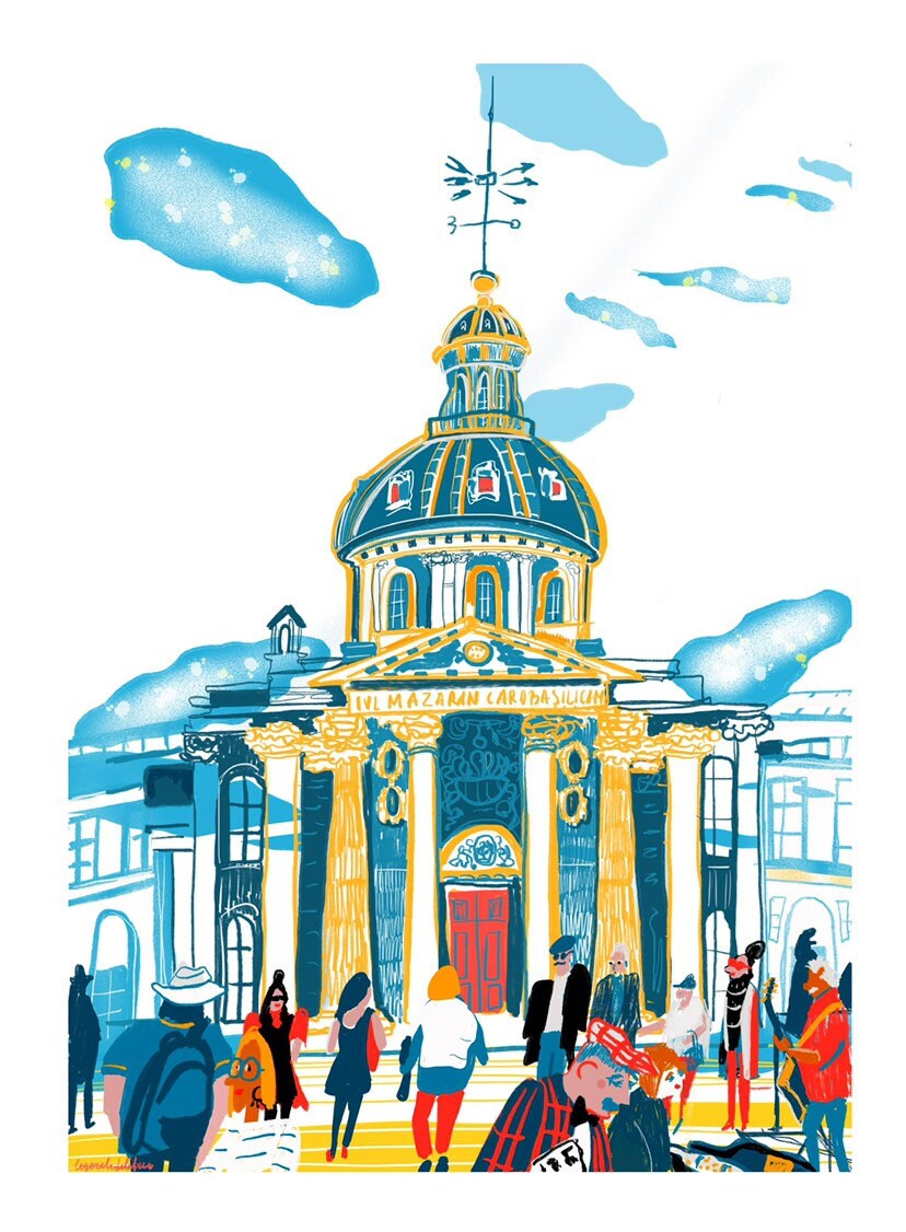 Paris 6th District Art Print: Illustrated French Landscape Poster
