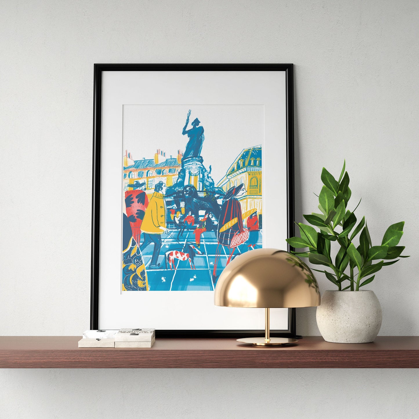 Paris Print: Place de Republique Illustrated Art Poster