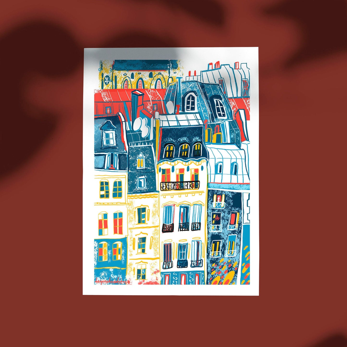 Modern Colorful Architectural Prints / Art Moderne Street Wall Art / Urban Modern House Print Art / Street Art Home Painting Prints