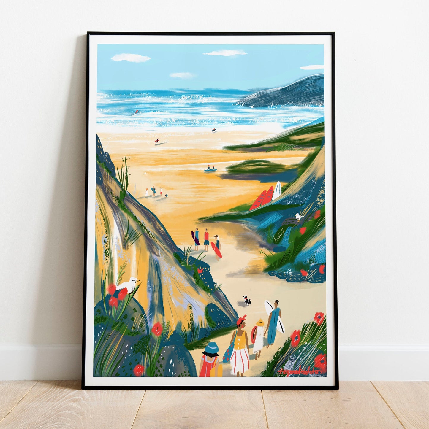 Ocean Wave Art Print: Scenic Beach Landscape Poster (A3)