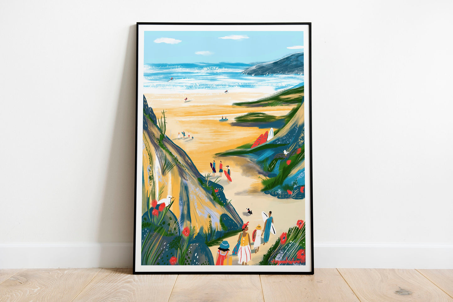 Ocean Wave Art Print: Scenic Beach Landscape Poster (A3)