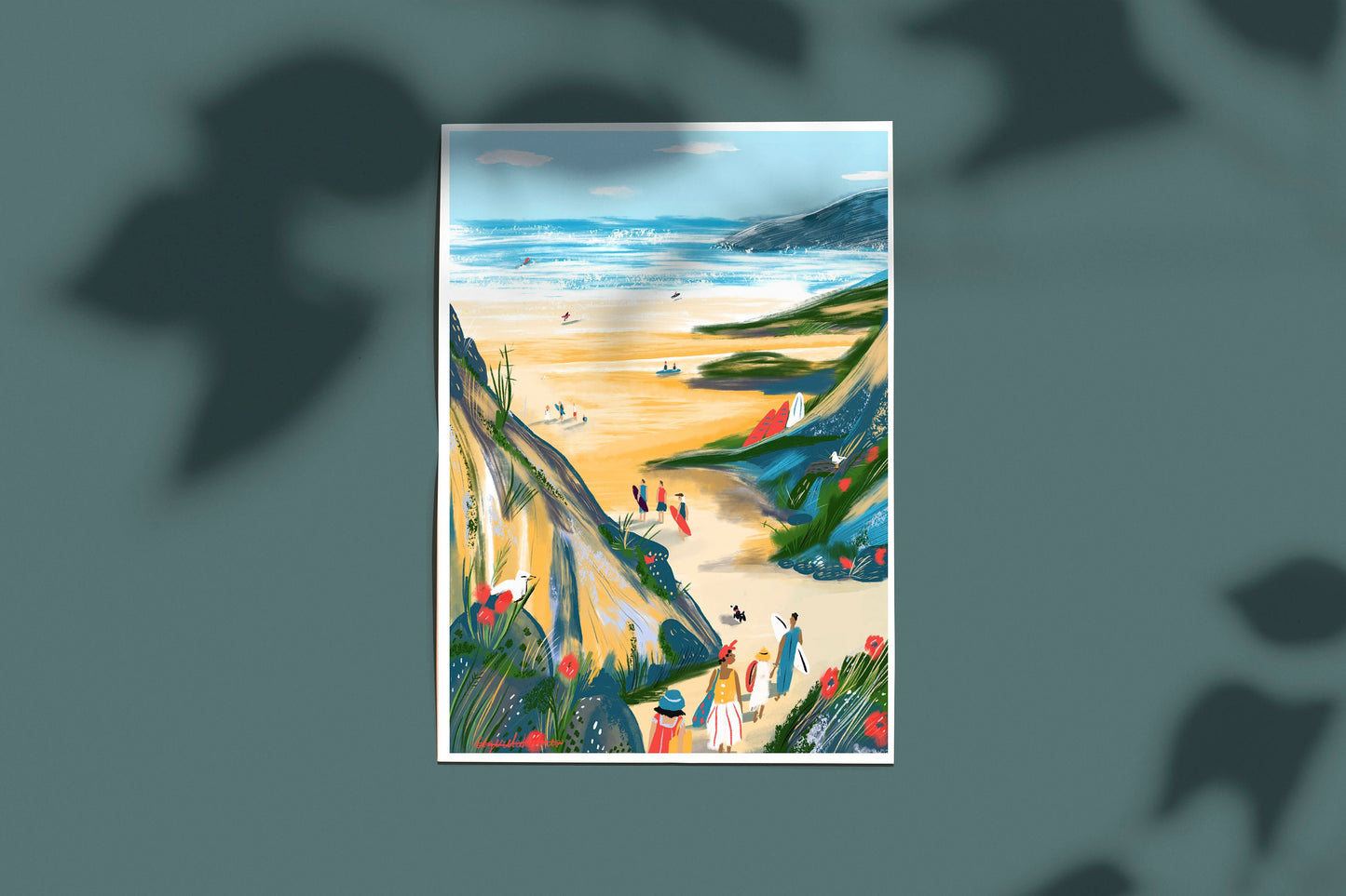 Ocean Wave Art Print: Scenic Beach Landscape Poster (A3)