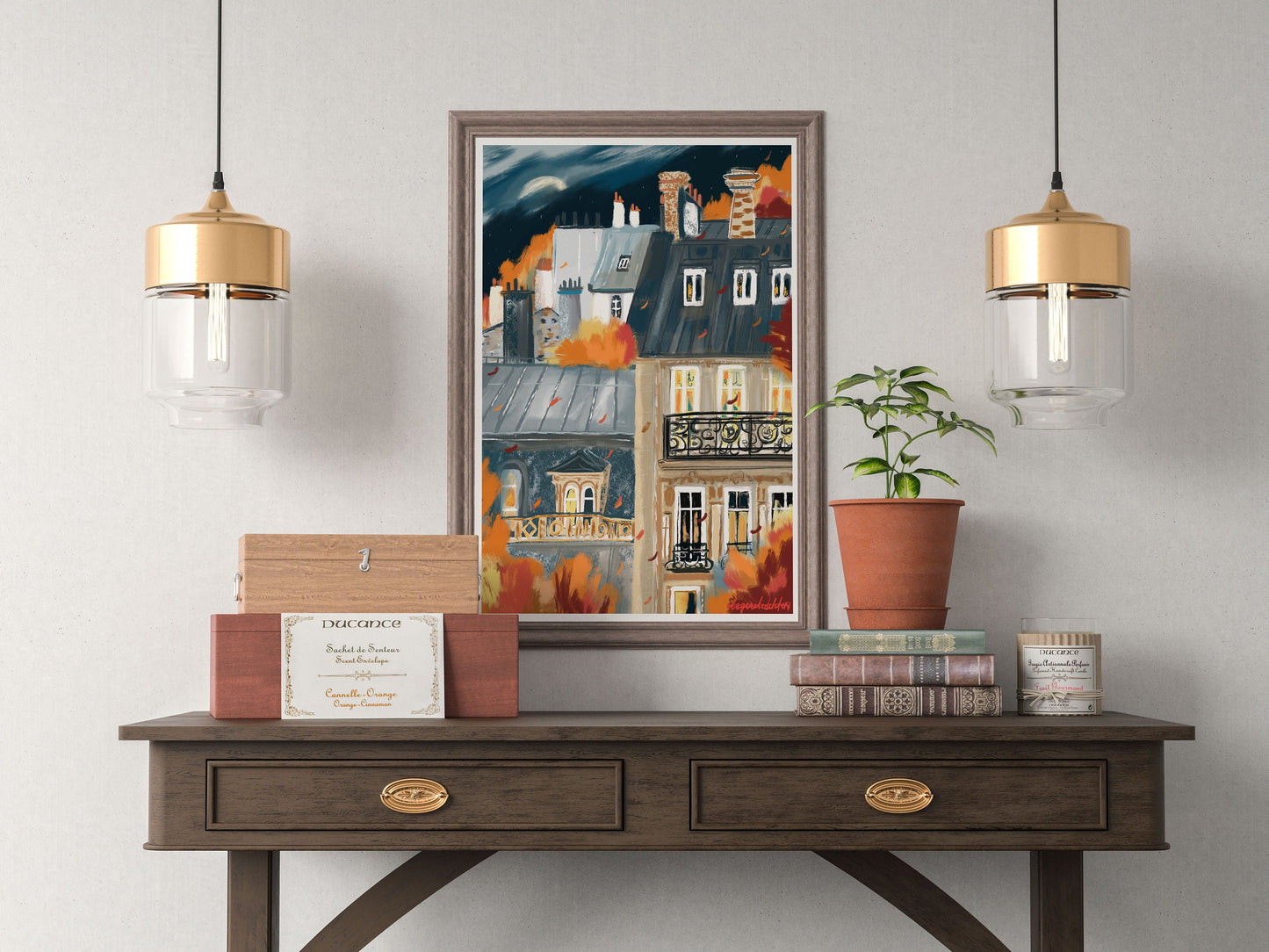 French architecture autumn poster|Paris buildings autumn wall print|Fall landscape art|Autumn painting|Paris city print|Bedroom decor