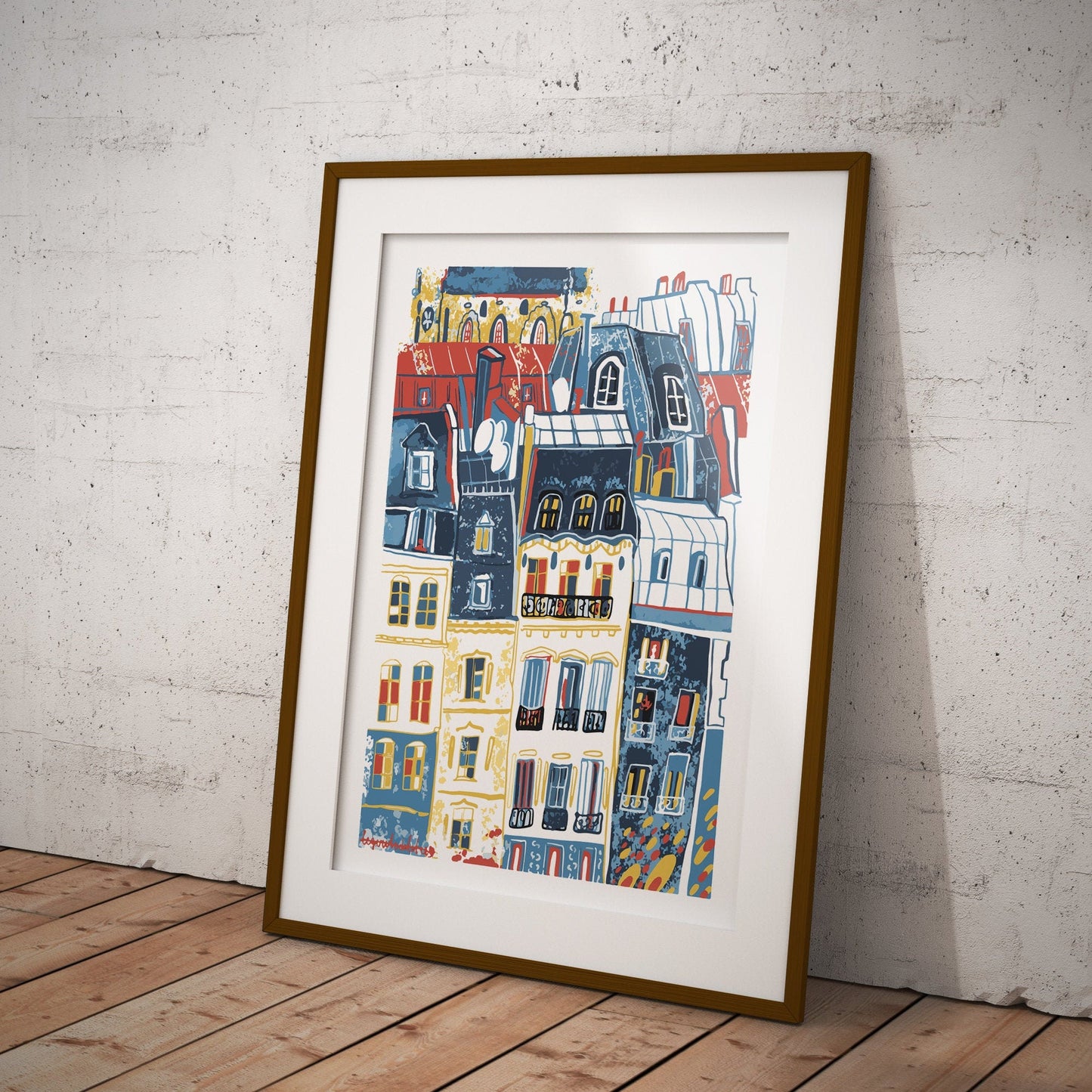 Modern Colorful Architectural Prints / Art Moderne Street Wall Art / Urban Modern House Print Art / Street Art Home Painting Prints