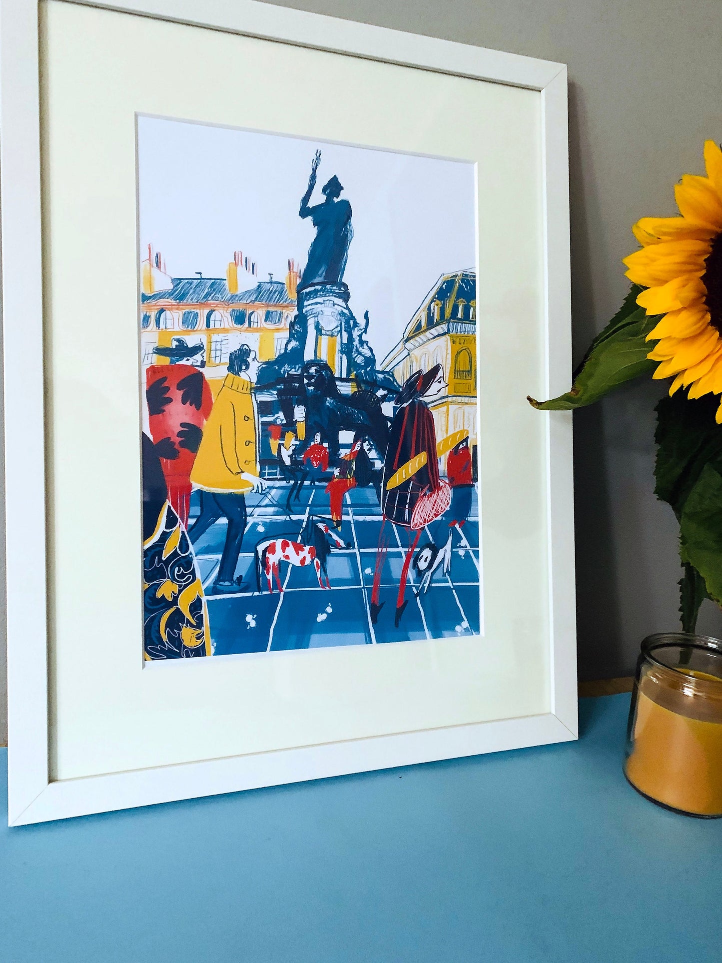 Paris Print: Place de Republique Illustrated Art Poster