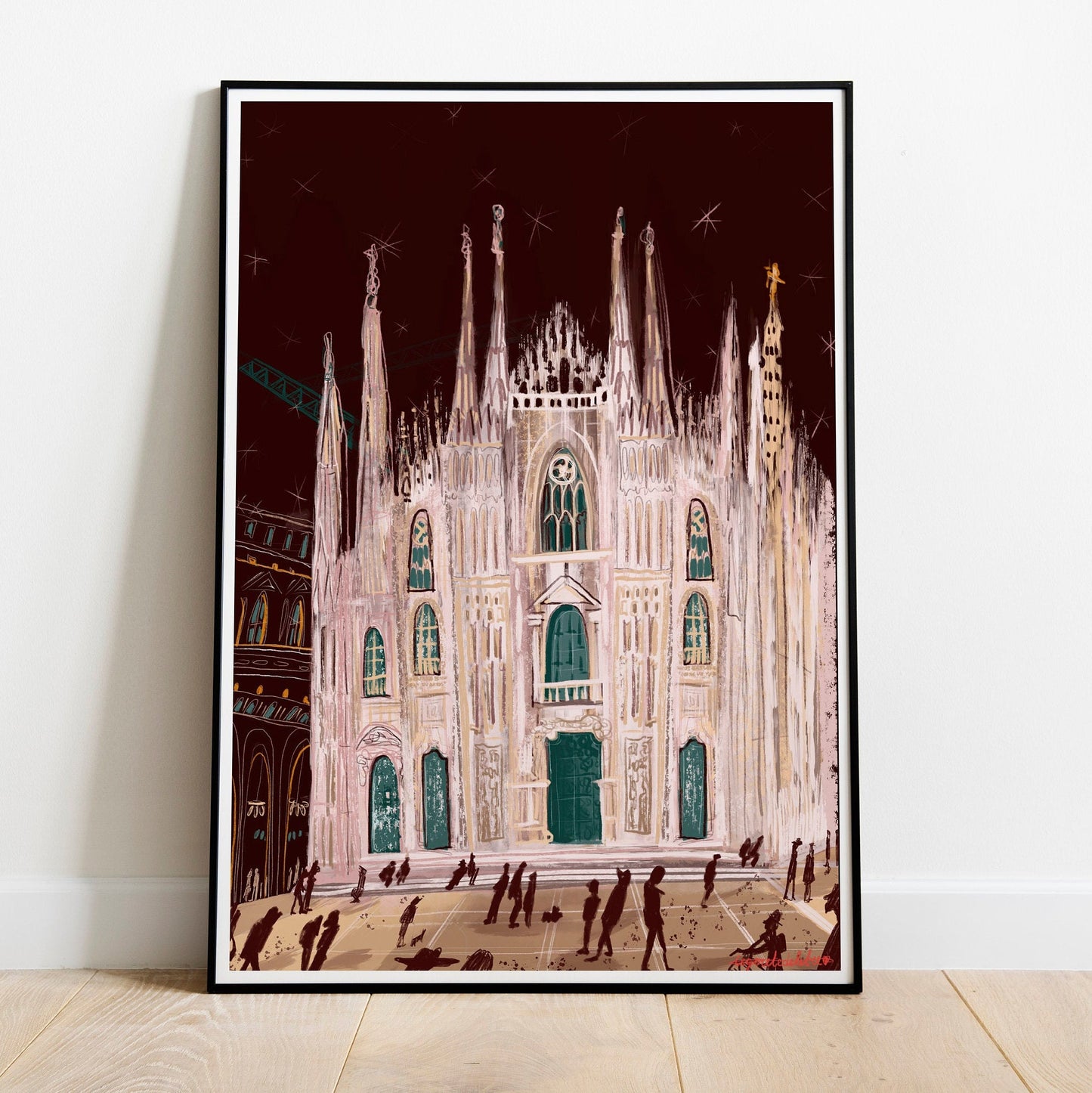 Milan Duomo Cathedral Print: Gothic Italy Travel Poster