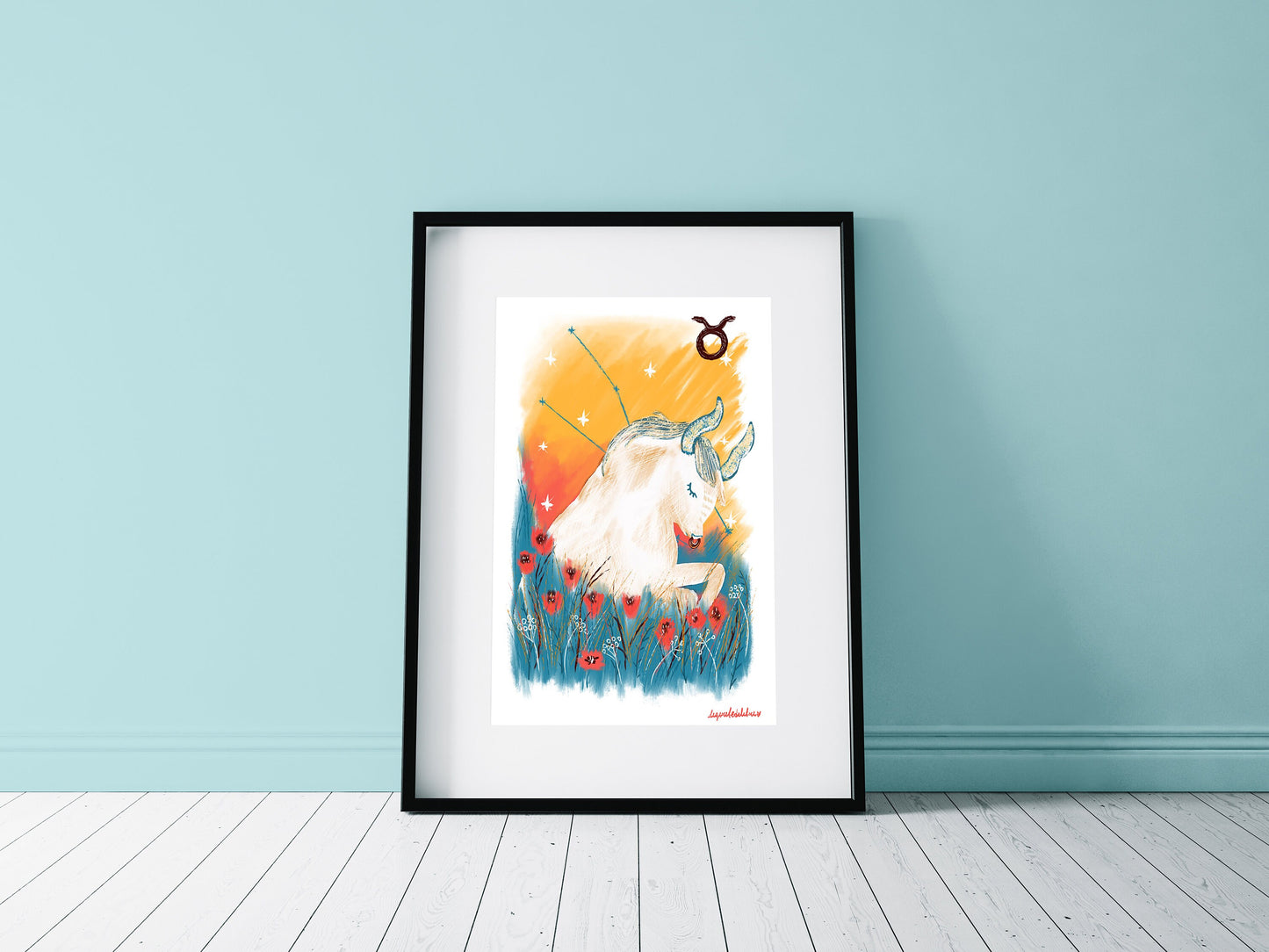 Taurus Zodiac Sign Art Print: Illustrated Horoscope Poster