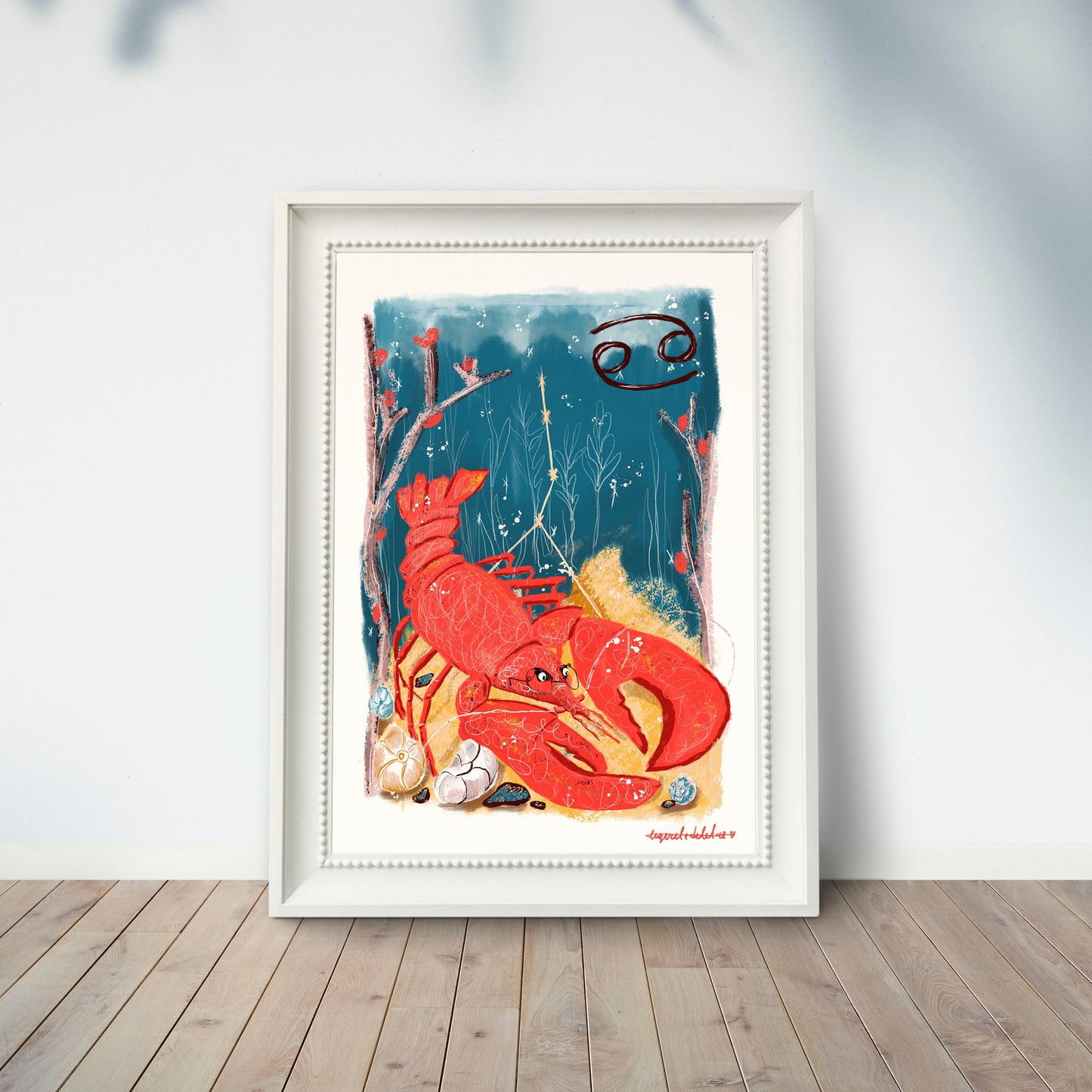 Cancer Zodiac Sign Art Print: Illustrated Horoscope Poster