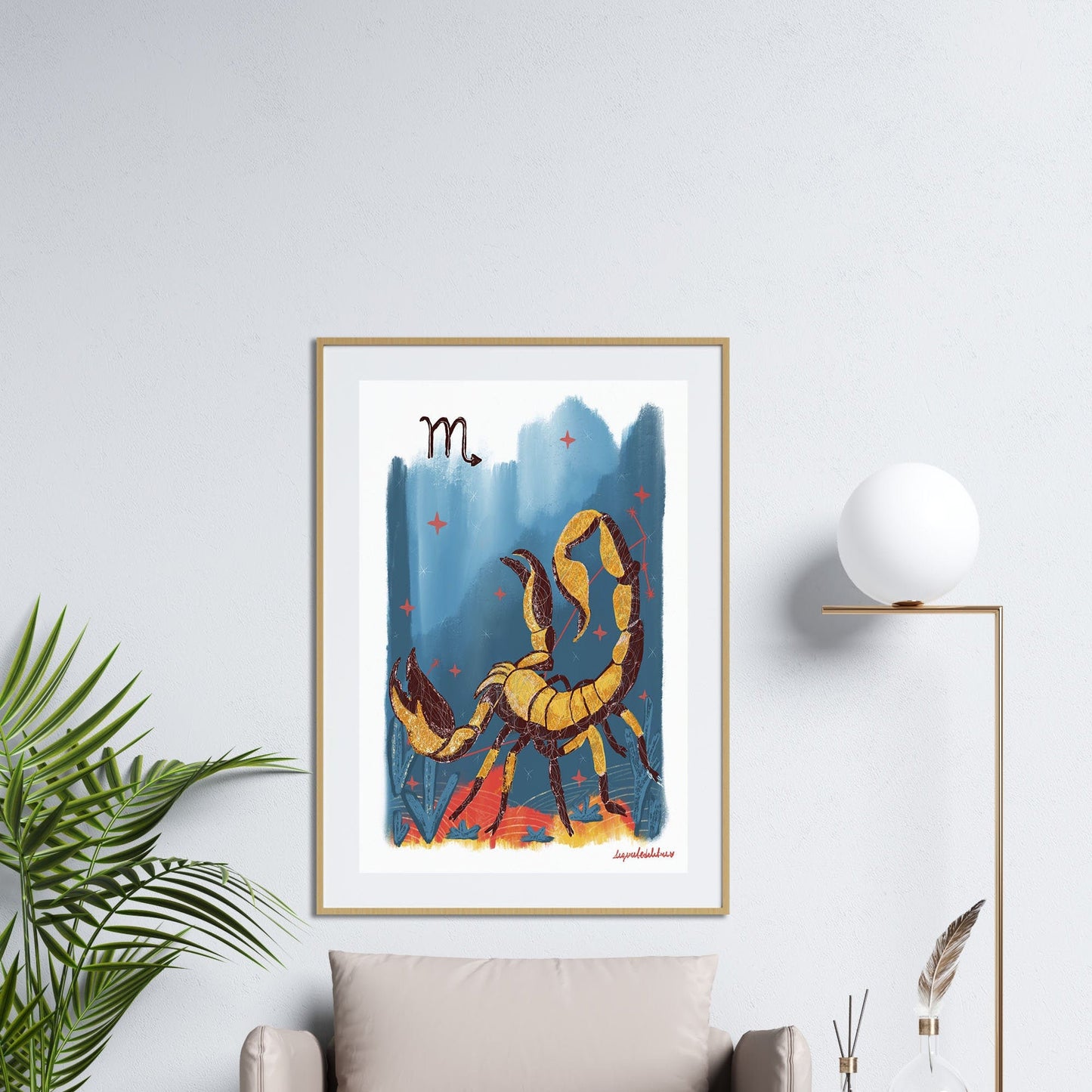 Scorpio Zodiac Sign Art Print: Illustrated Horoscope Poster