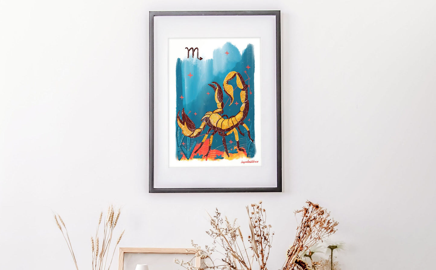 Scorpio Zodiac Sign Art Print: Illustrated Horoscope Poster