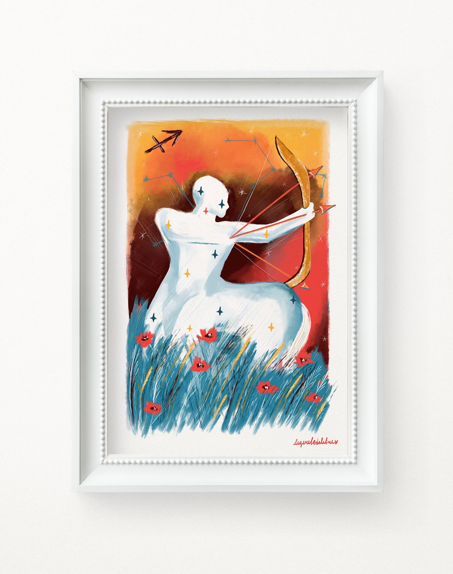 Sagittarius Zodiac Art Print: Illustrated Horoscope Poster