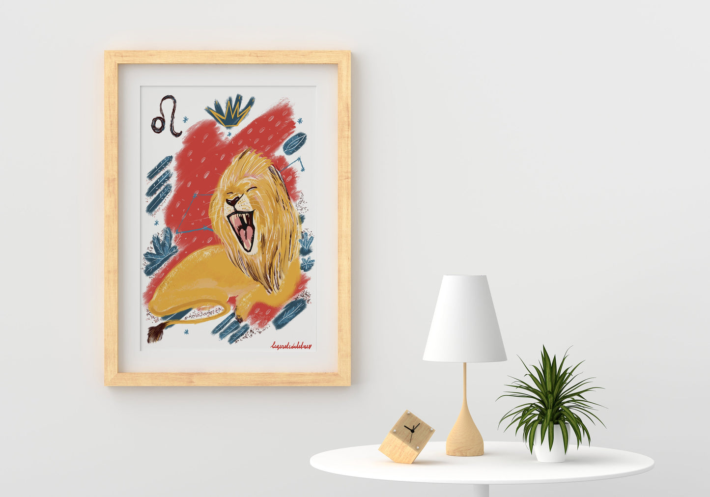 Leo Zodiac Sign Art Print: Illustrated Horoscope Poster