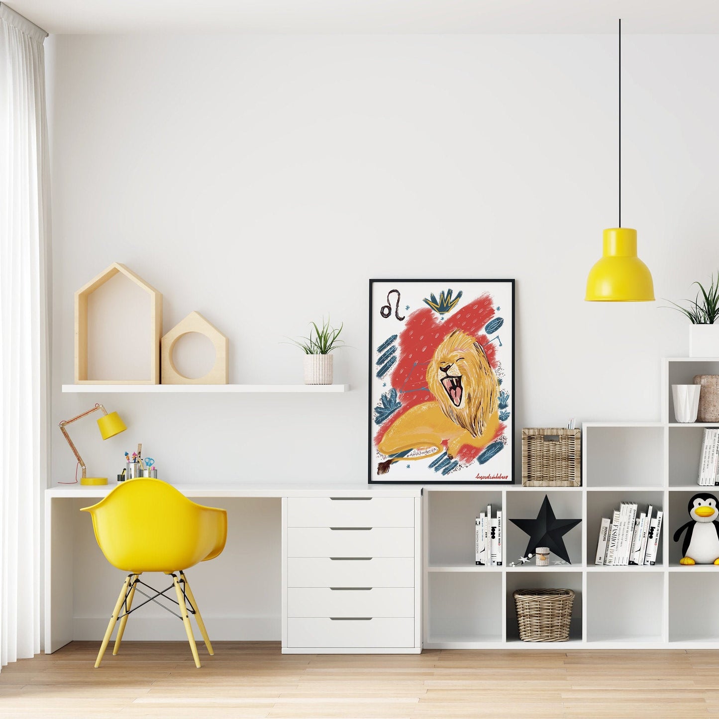 Leo Zodiac Sign Art Print: Illustrated Horoscope Poster