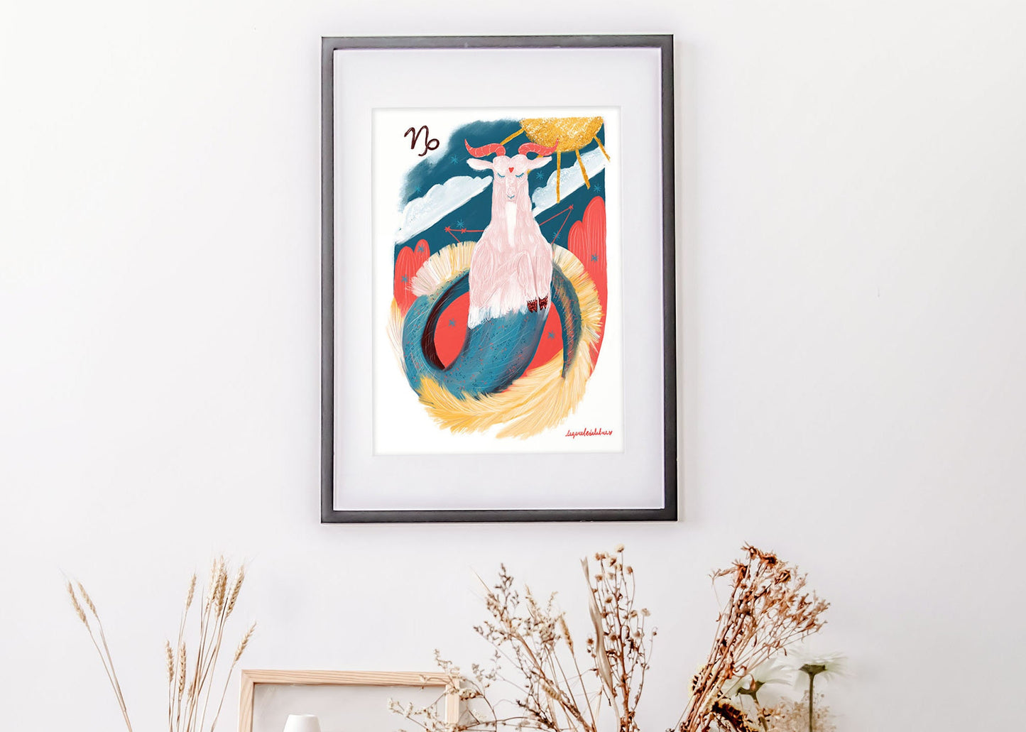 Capricorn Zodiac Sign Art Print: Illustrated Horoscope Poster