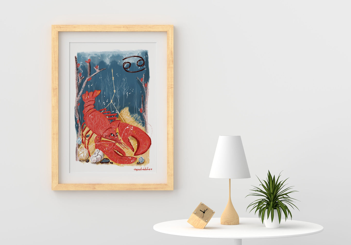Cancer Zodiac Sign Art Print: Illustrated Horoscope Poster