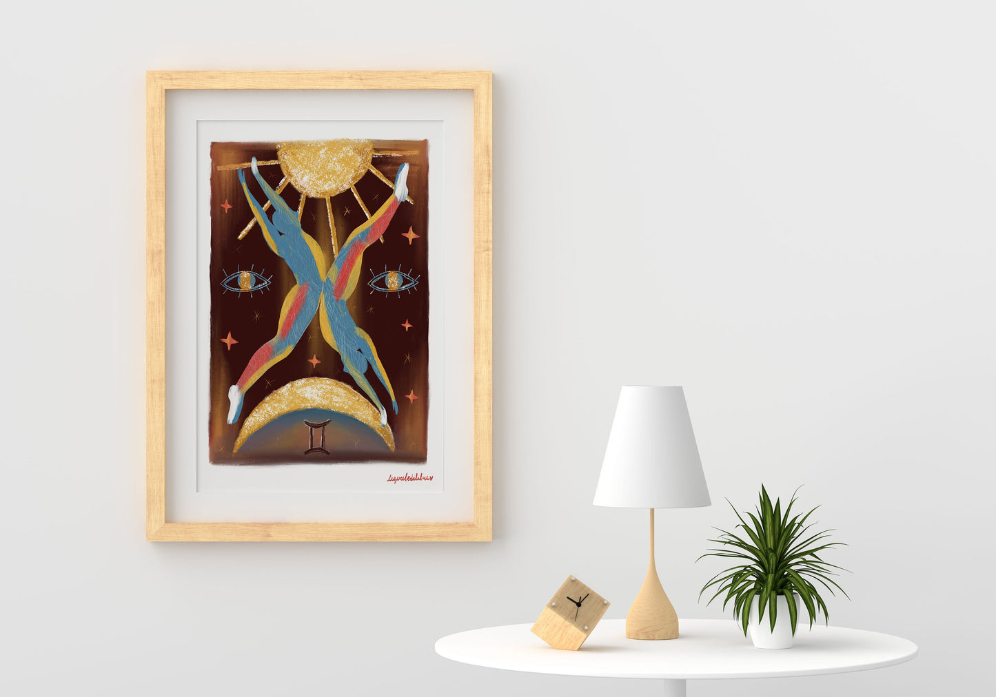 Gemini Zodiac Sign Art Print: Illustrated Horoscope Poster