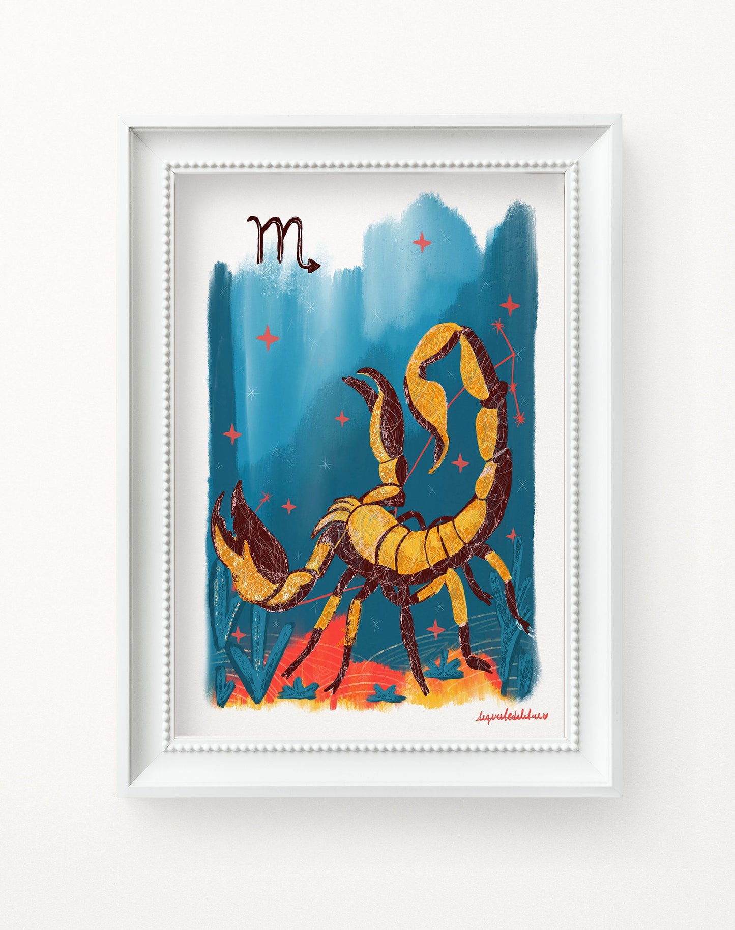 Scorpio Zodiac Sign Art Print: Illustrated Horoscope Poster