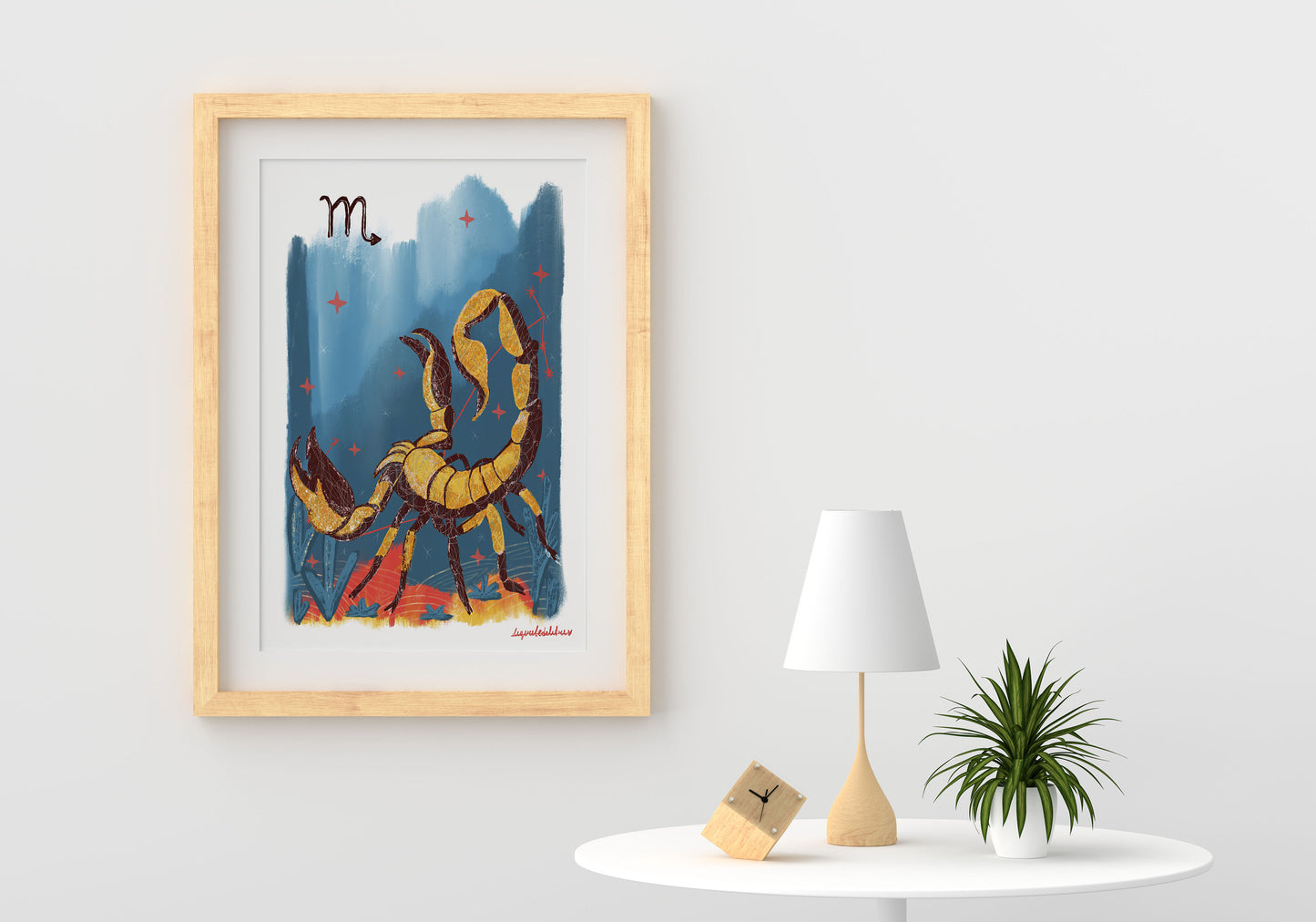 Scorpio Zodiac Sign Art Print: Illustrated Horoscope Poster