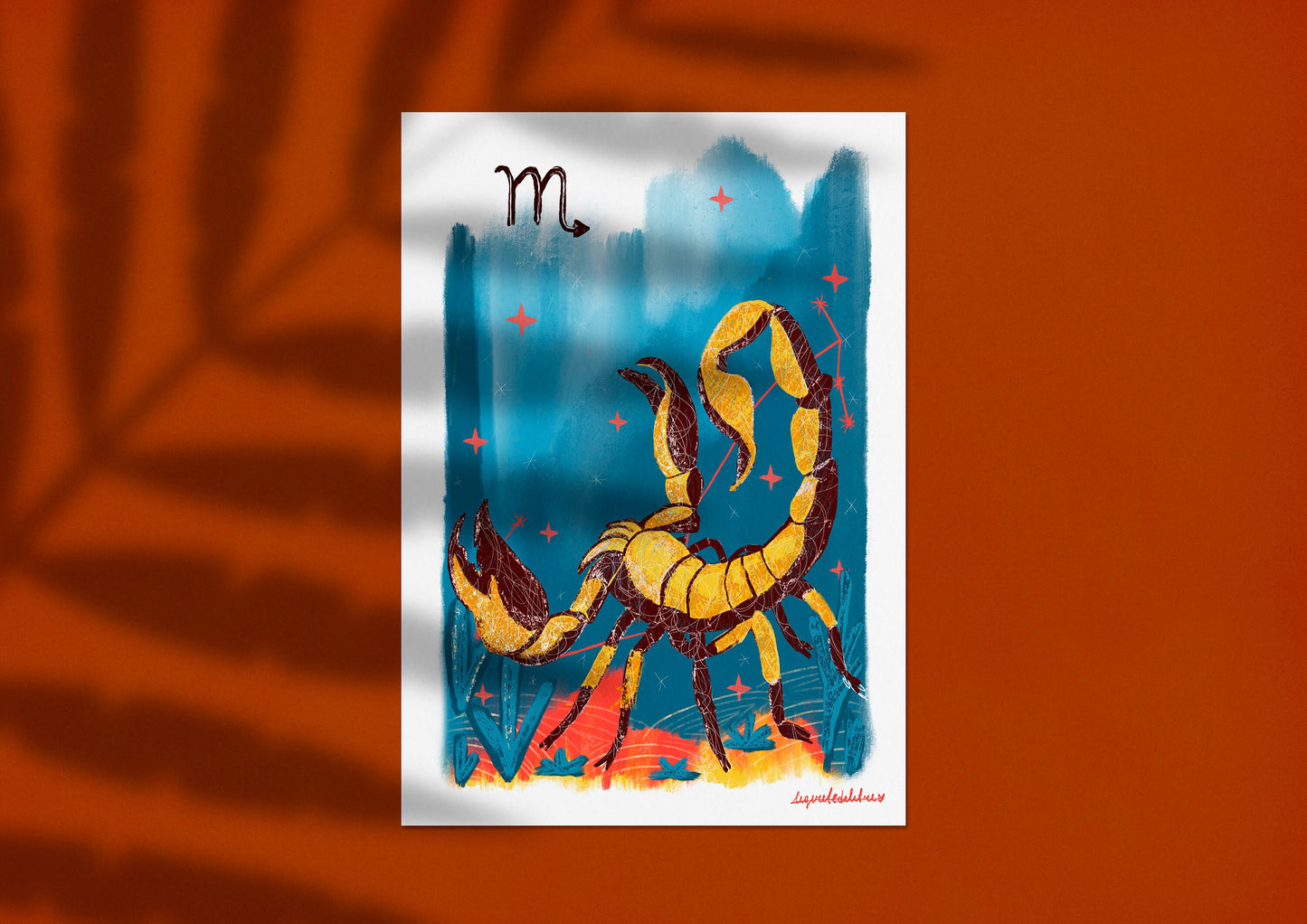 Scorpio Zodiac Sign Art Print: Illustrated Horoscope Poster