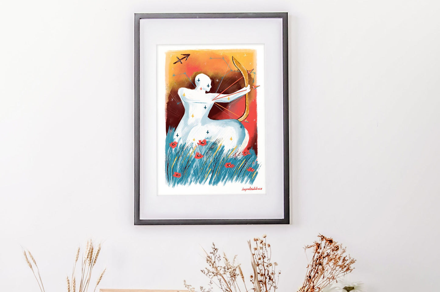 Sagittarius Zodiac Art Print: Illustrated Horoscope Poster
