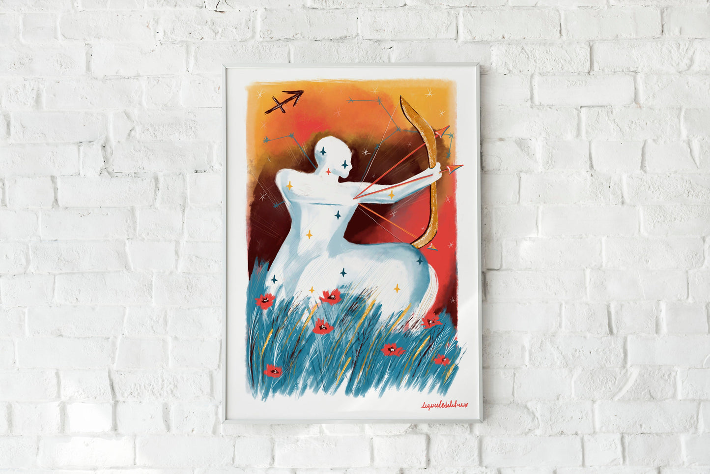 Sagittarius Zodiac Art Print: Illustrated Horoscope Poster