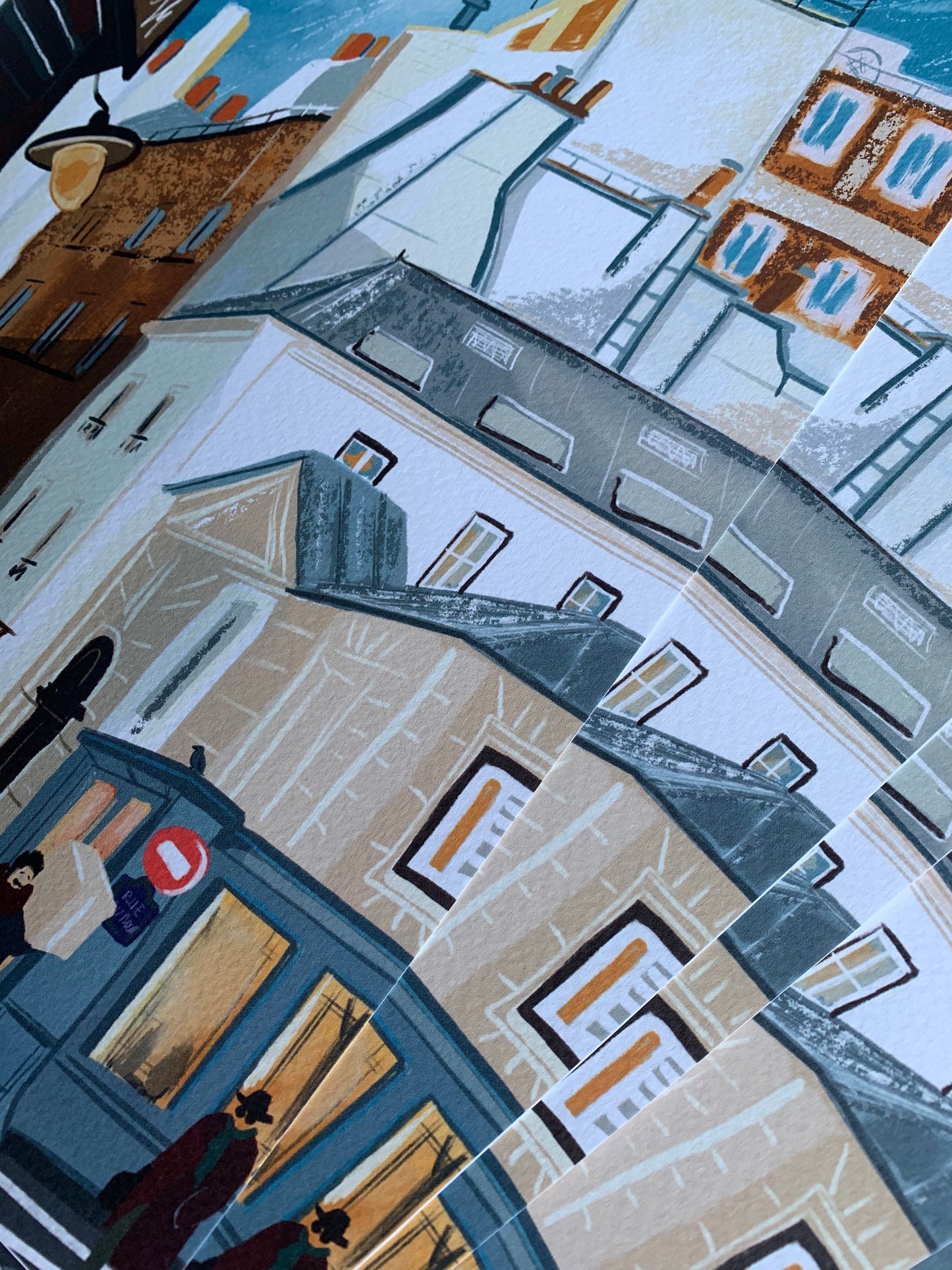 Paris Street Scene Art Print: Cité Illustration