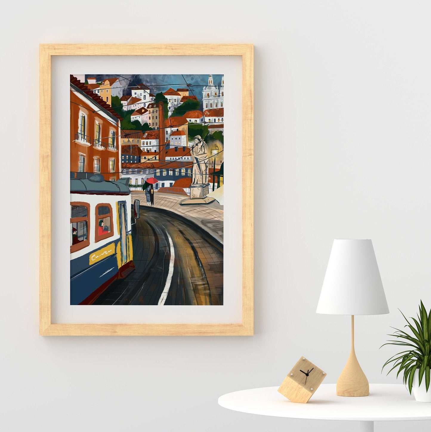 Lisbon Tram Print: Portugal Cityscape Wall Art
