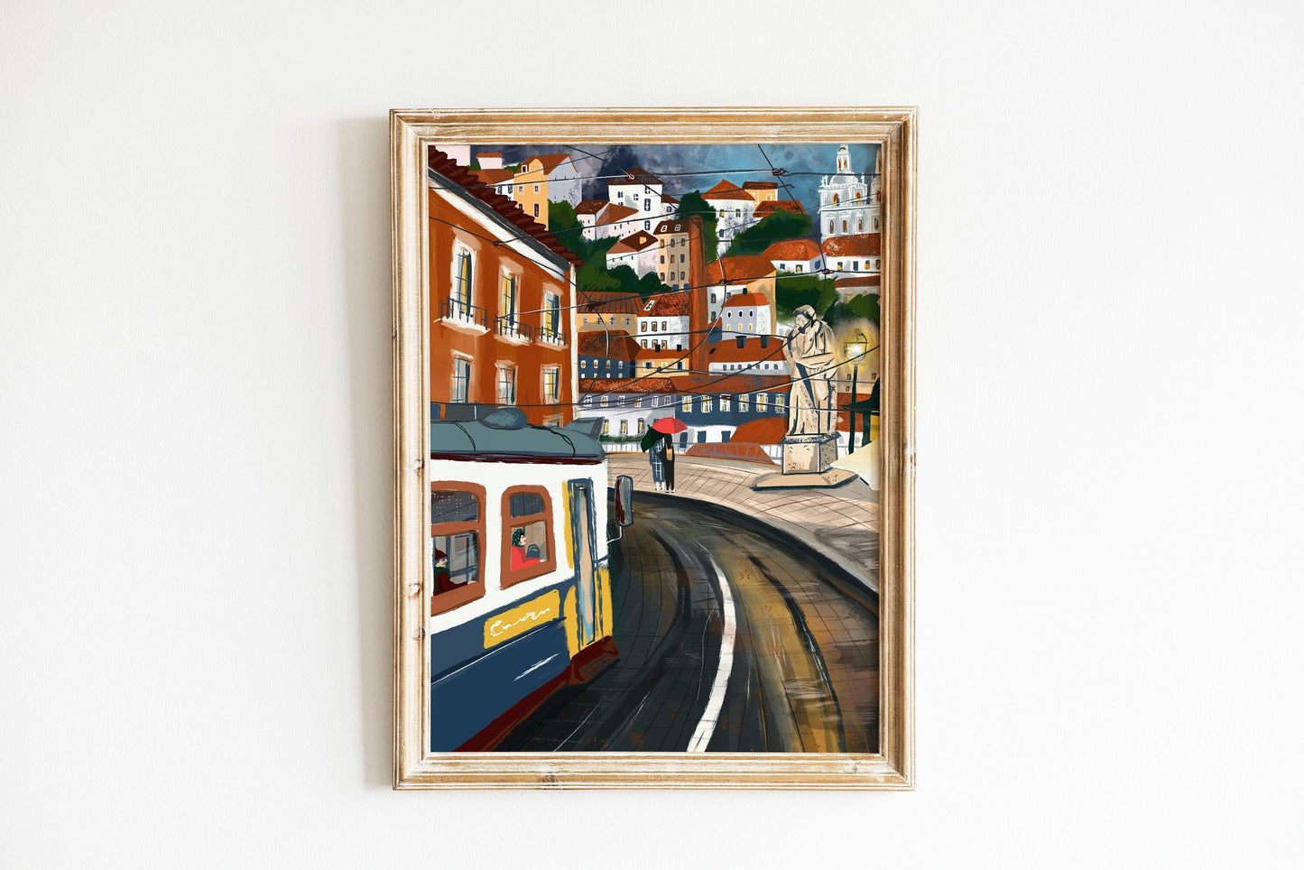 Lisbon Tram Print: Portugal Cityscape Wall Art