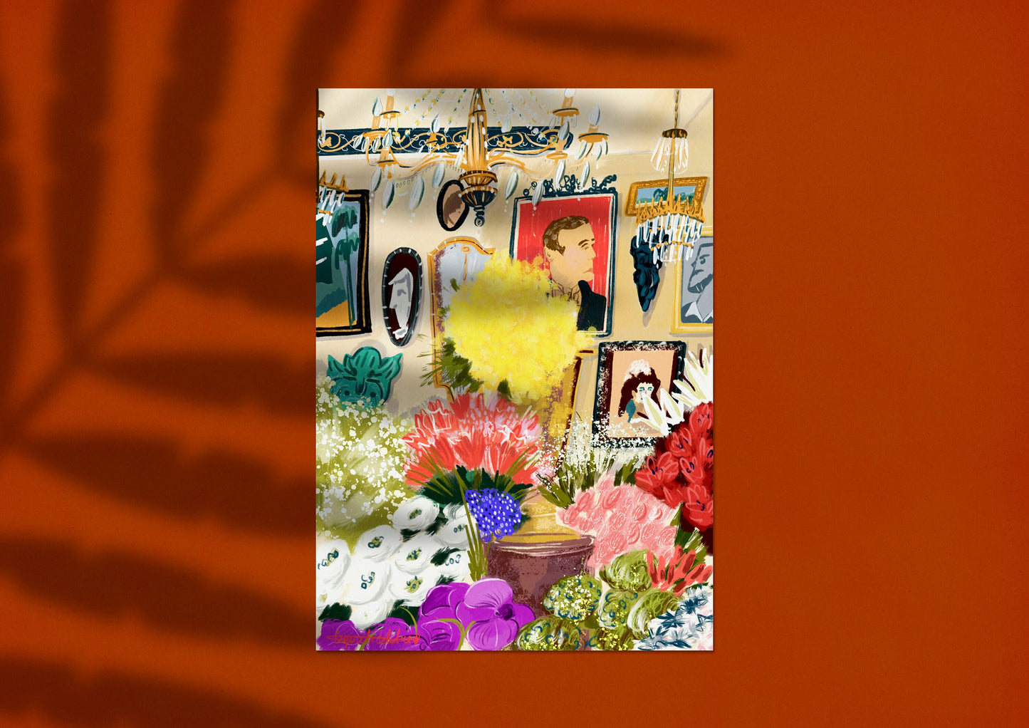 Parisian Flower Shop Print: Colorful Floral Illustration