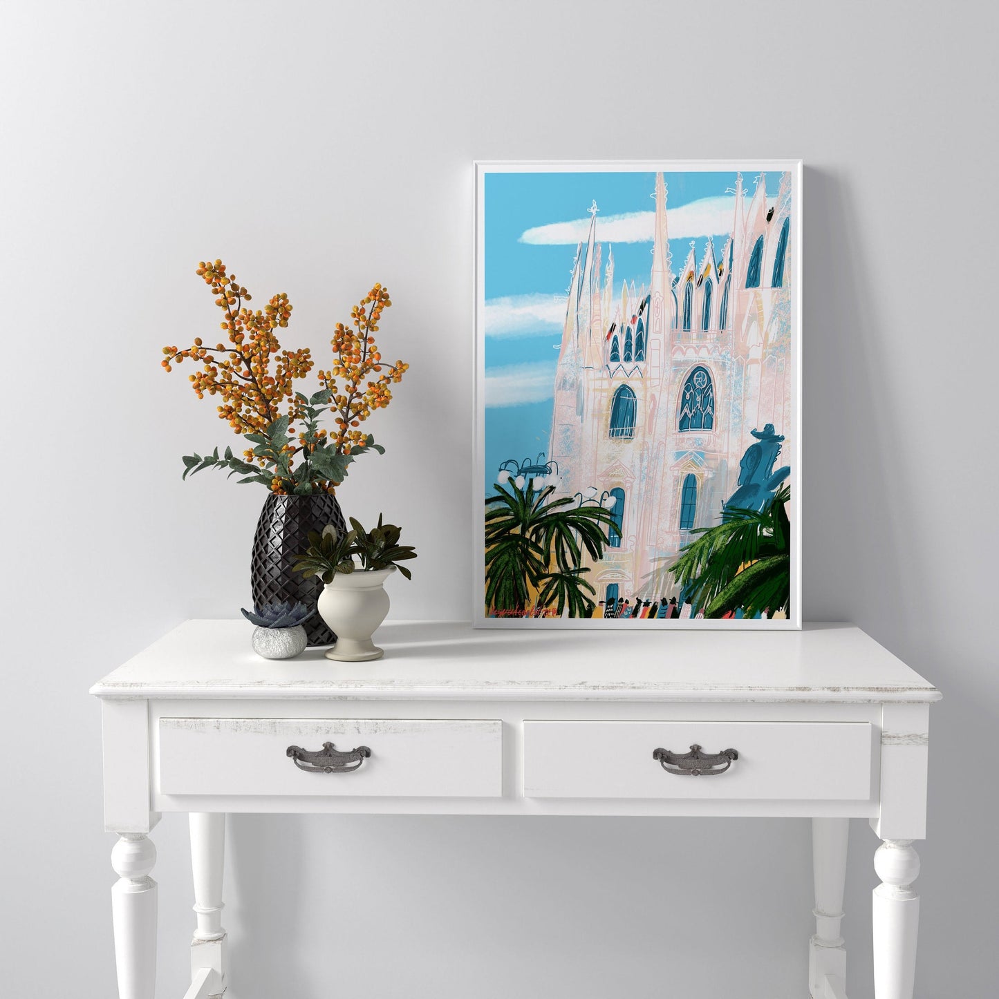 Milan Cathedral Print: Gothic Architecture Travel Poster