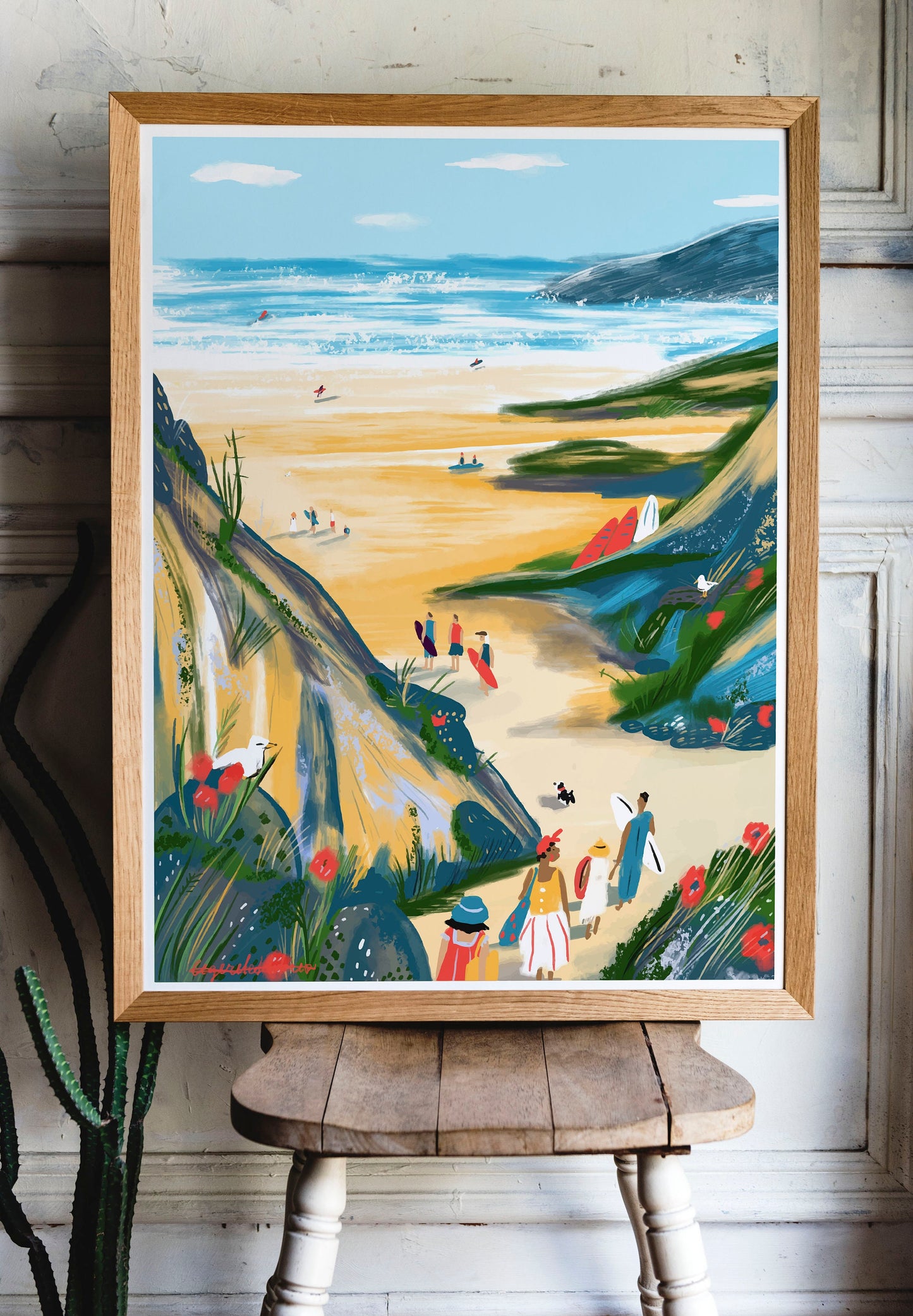 Ocean Wave Art Print: Scenic Beach Landscape Poster (A3)